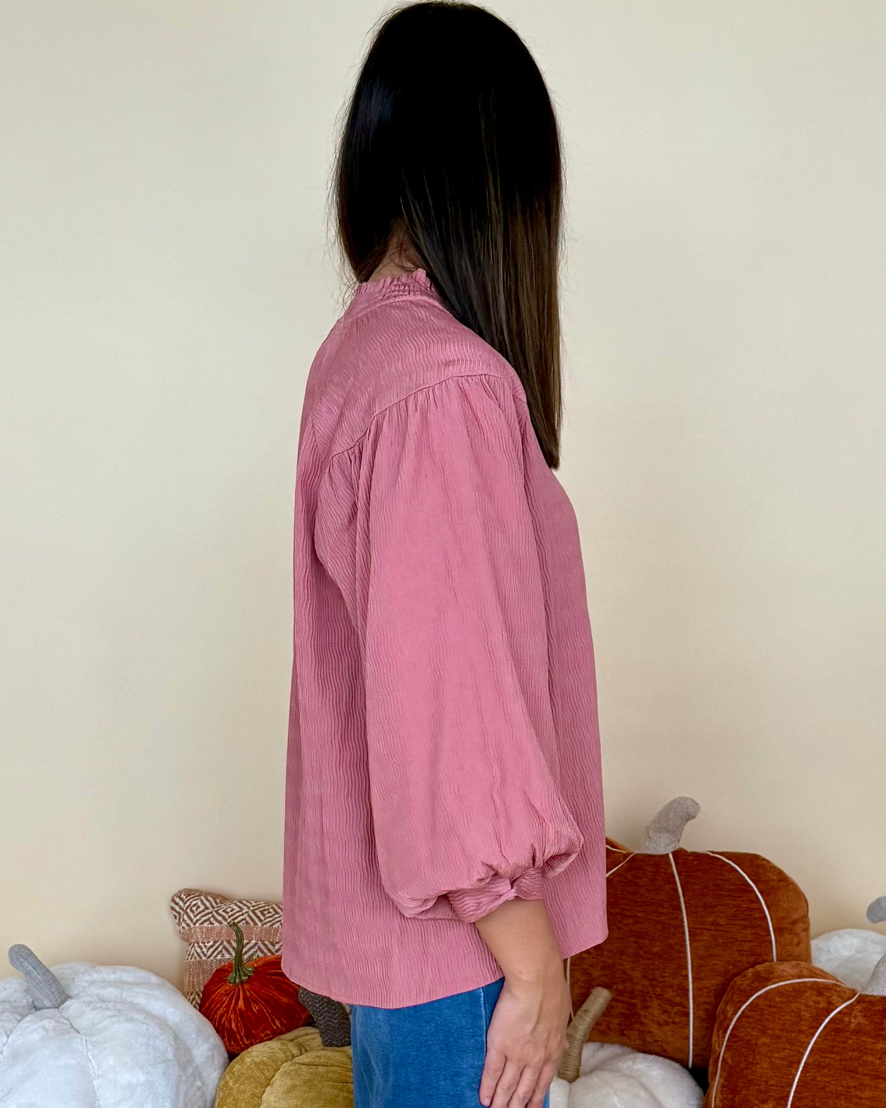 Remind Me Dusty Pink Textured Smock Top-Shop-Womens-Boutique-Clothing