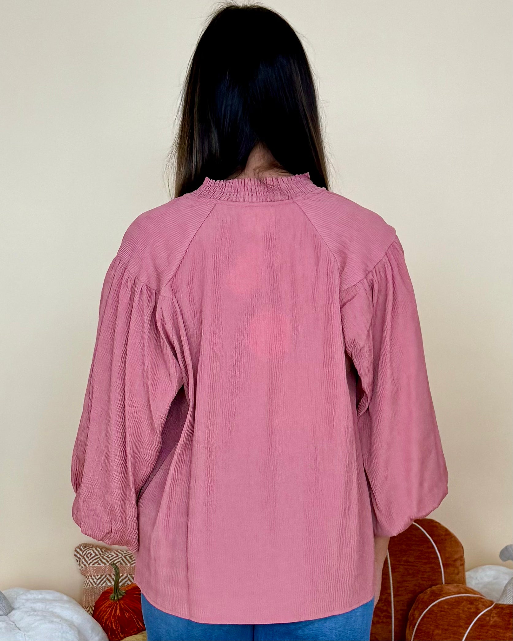 Remind Me Dusty Pink Textured Smock Top-Shop-Womens-Boutique-Clothing