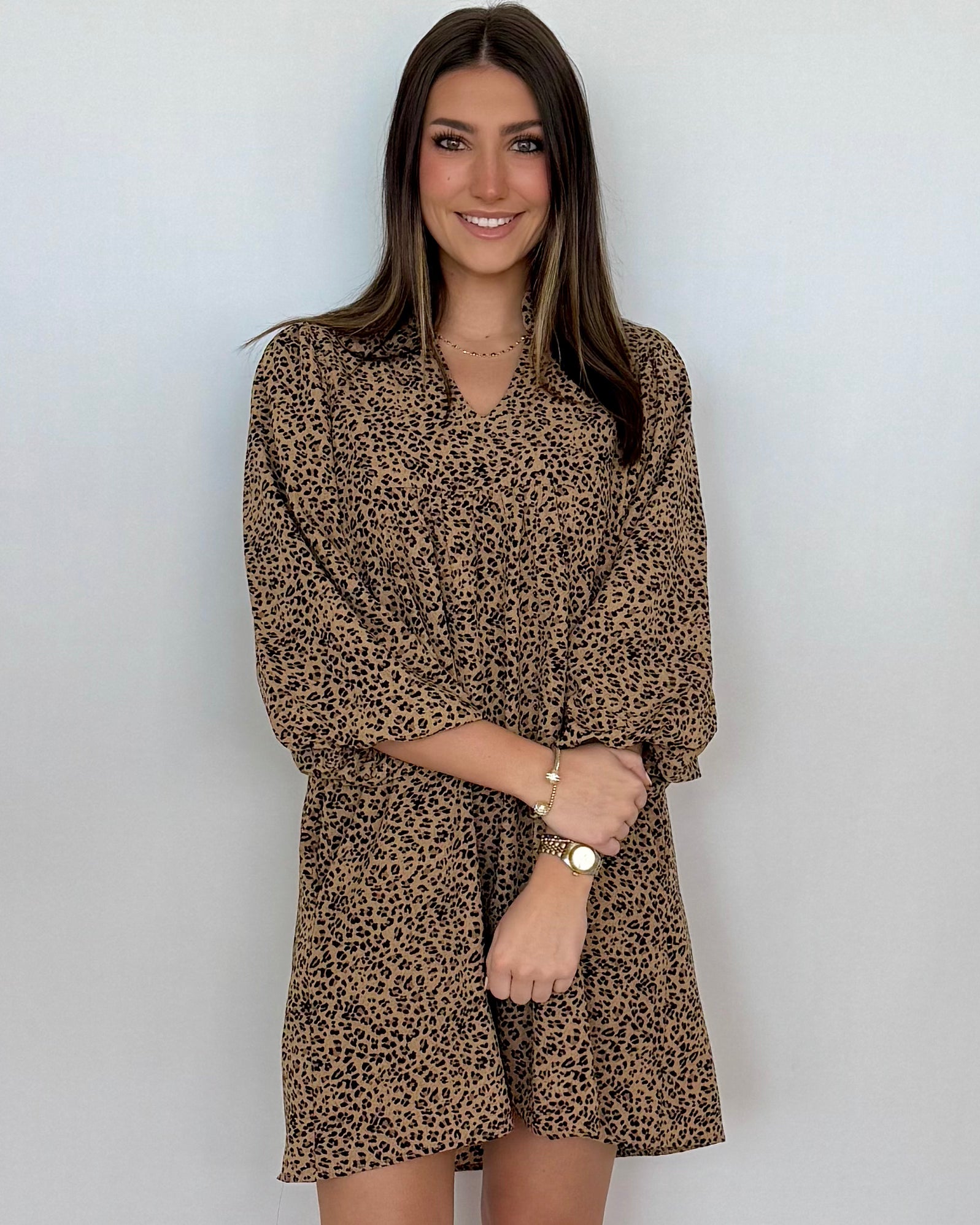 Mountainside Moment Taupe Leopard Dress-Shop-Womens-Boutique-Clothing