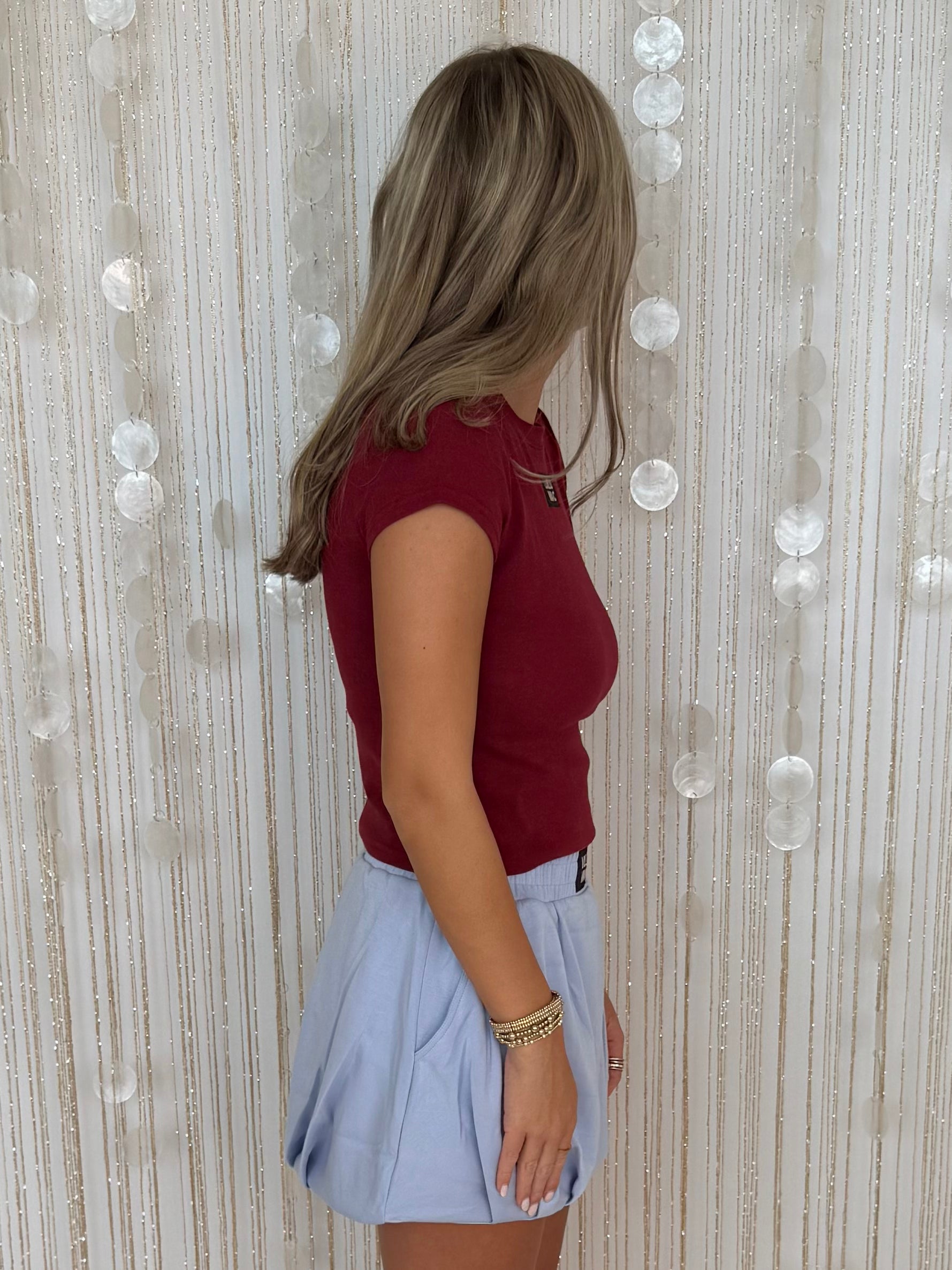 Lulu Mac Maroon Baby Doll Top-Shop-Womens-Boutique-Clothing