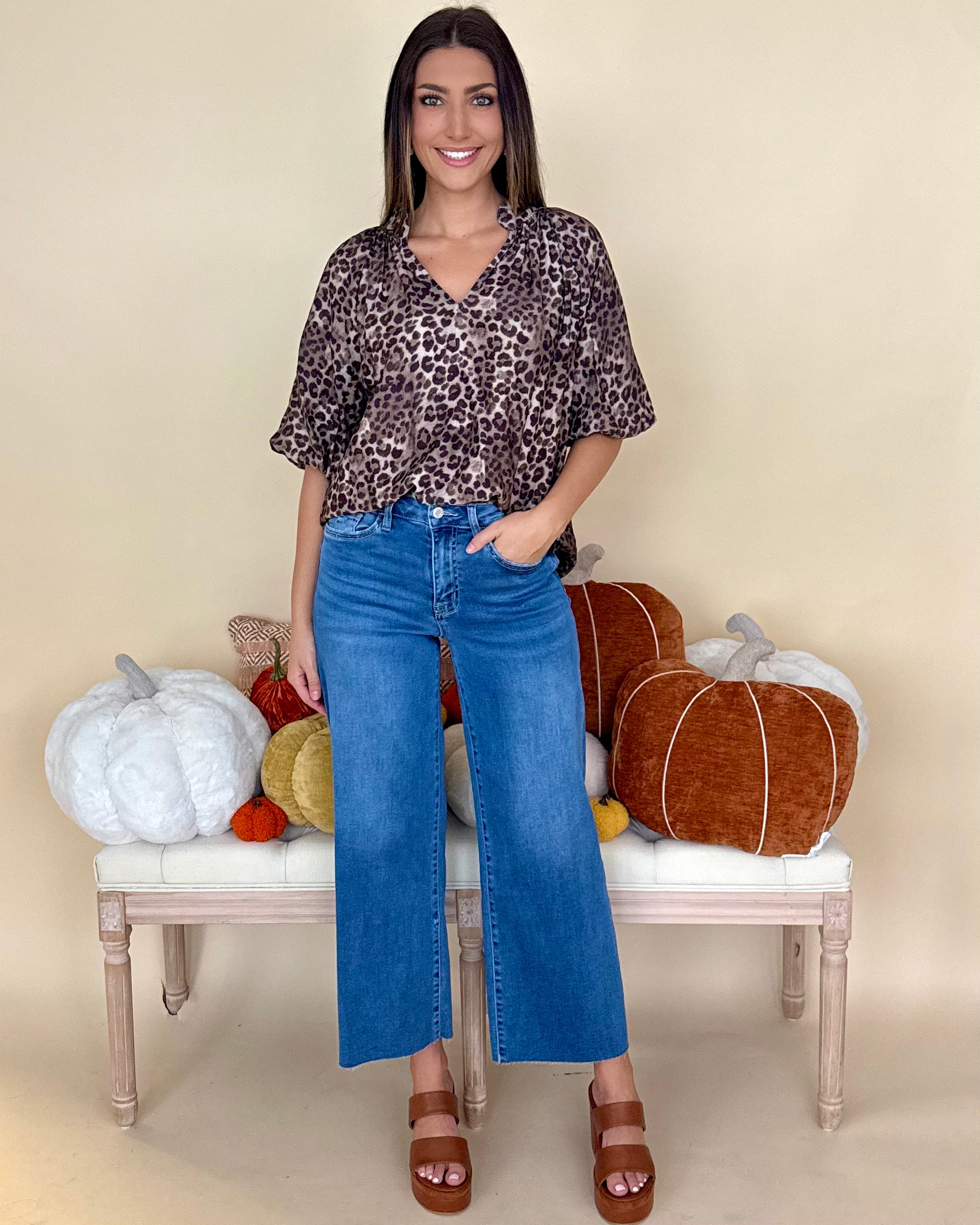 Uptown Poise Olive Animal Print Top-Shop-Womens-Boutique-Clothing