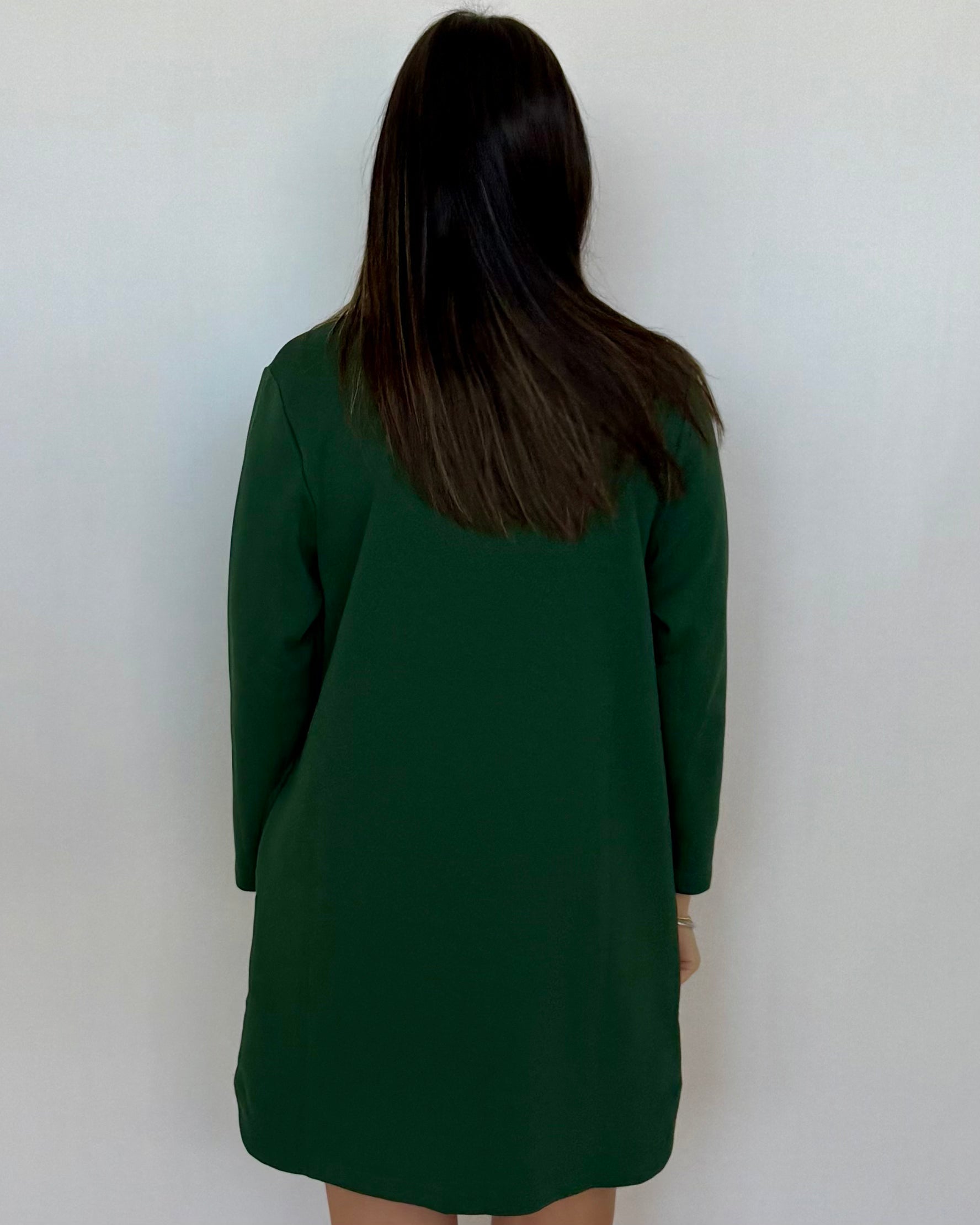 Cozy Up H Green Split Pocket Dress-Shop-Womens-Boutique-Clothing