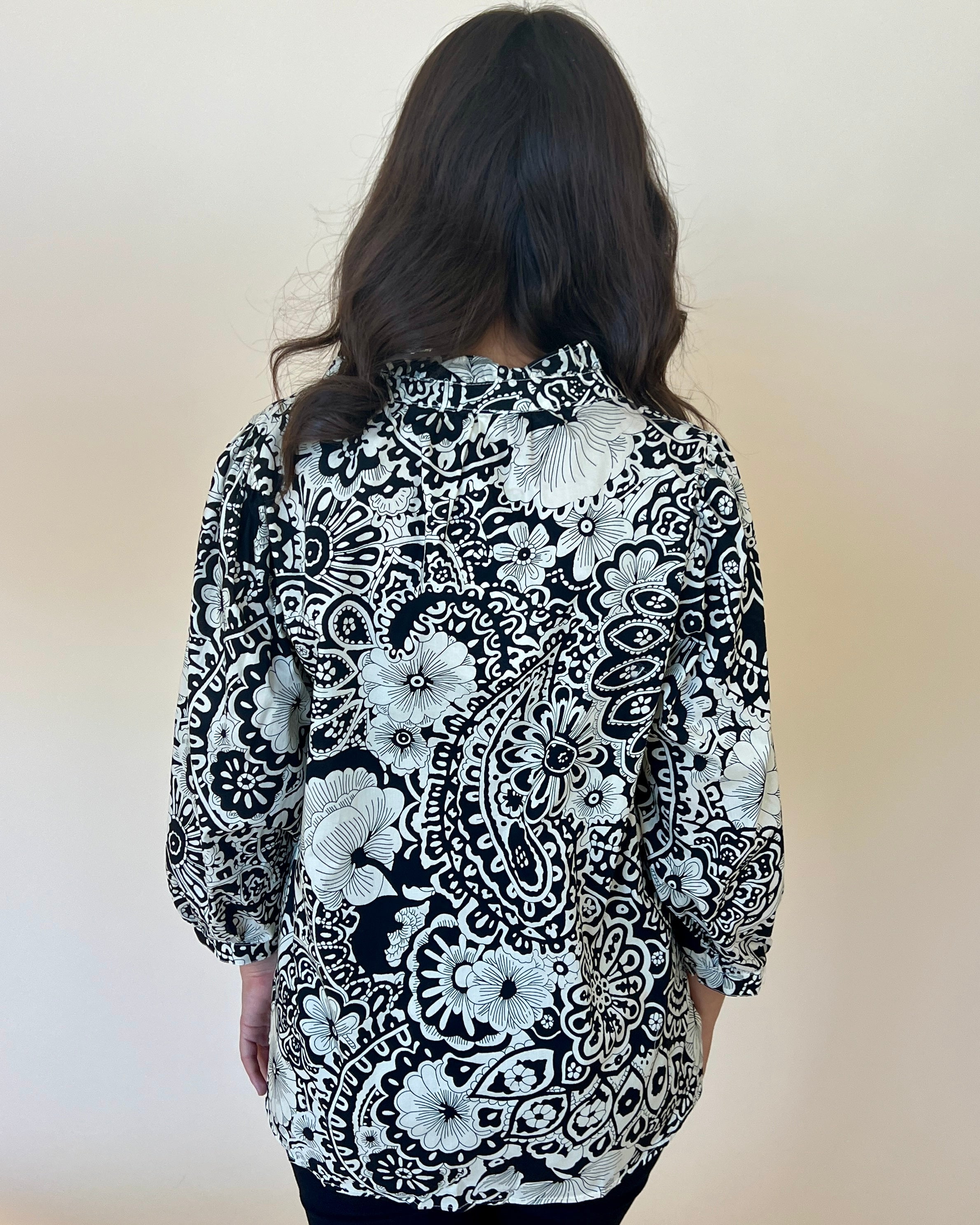 Fan Of Floral Black Floral Top-Shop-Womens-Boutique-Clothing