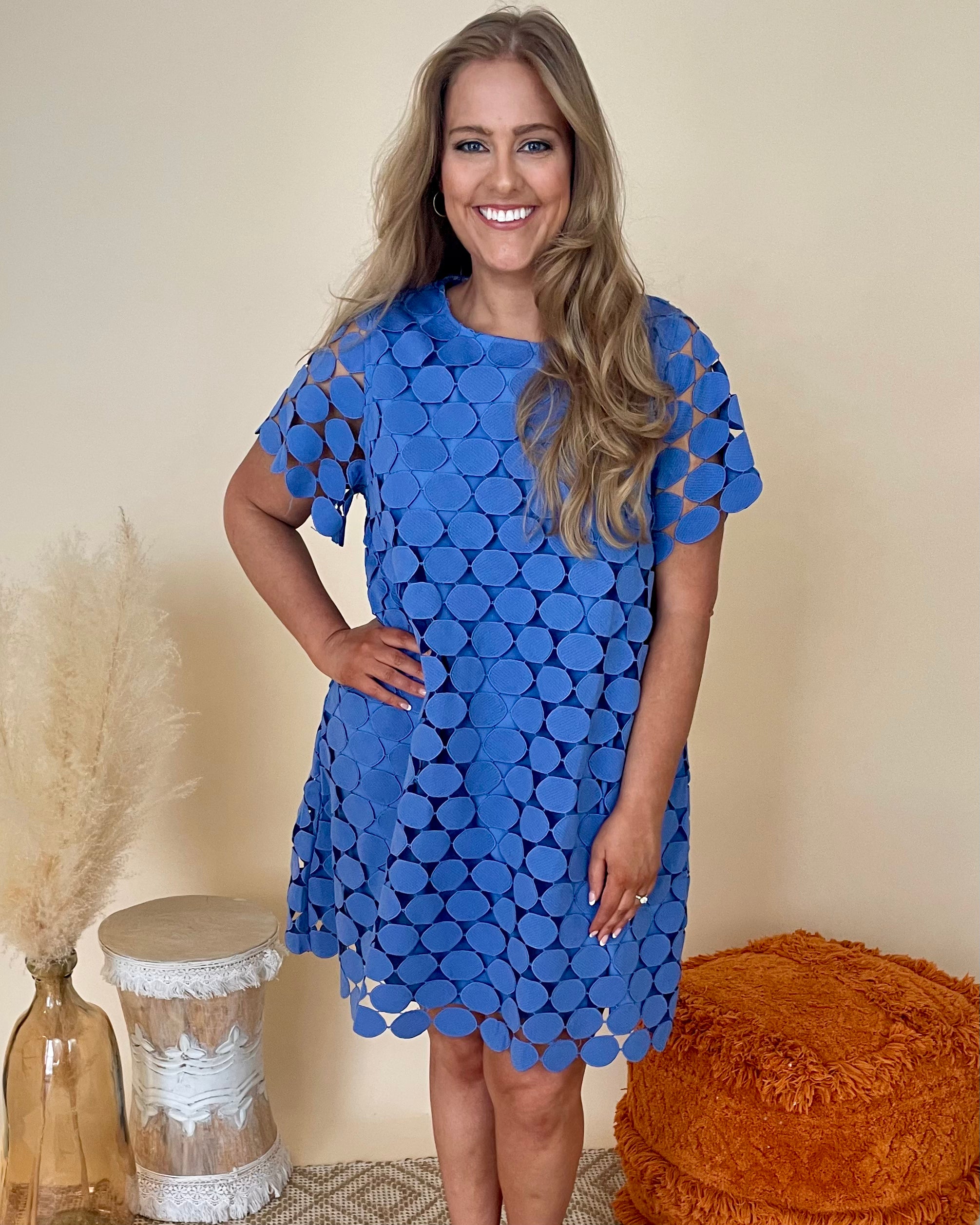 If I Do Orchid Blue Plus Dot Dress-Shop-Womens-Boutique-Clothing