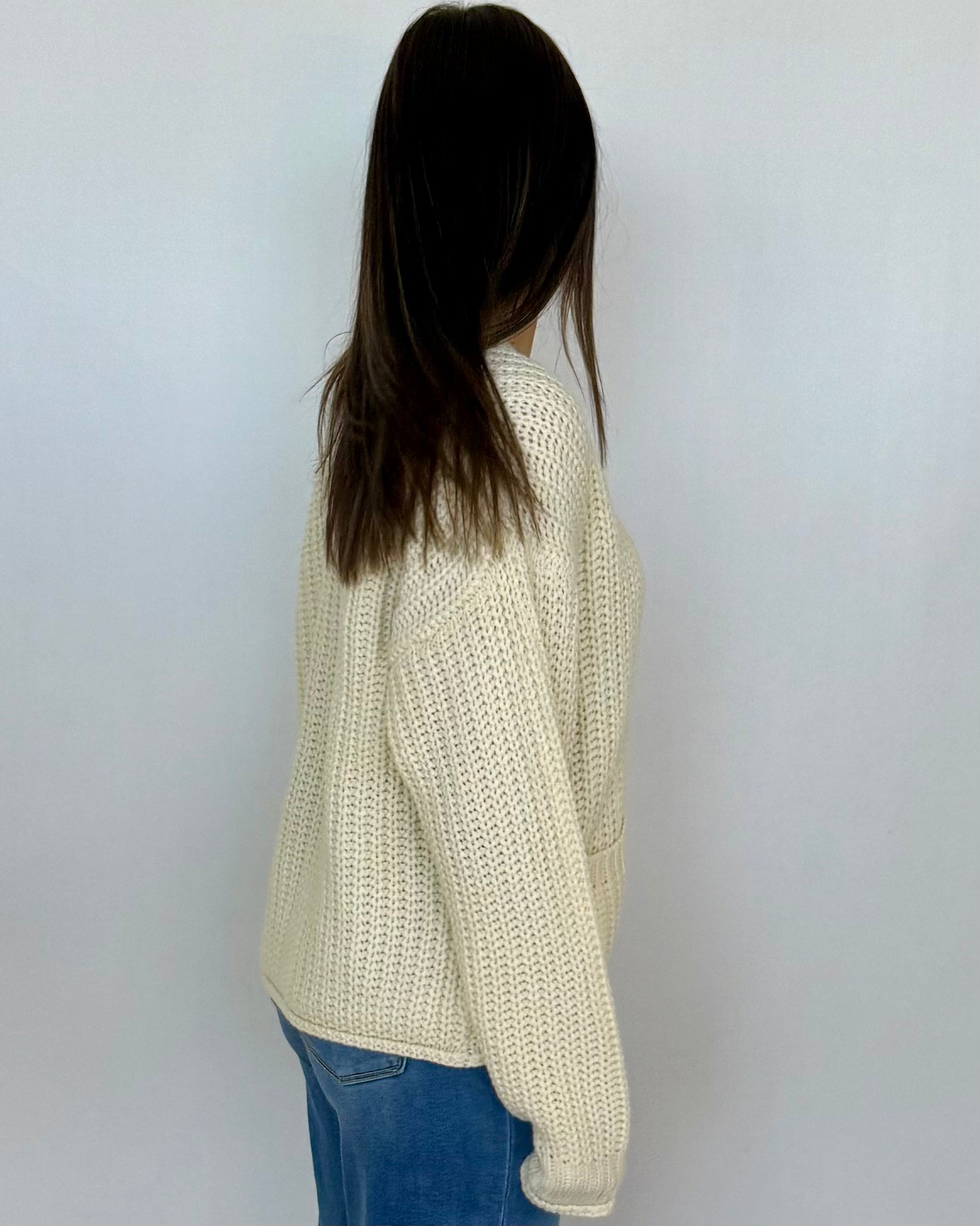 One Love Cream Gold Button Sweater Cardigan-Shop-Womens-Boutique-Clothing