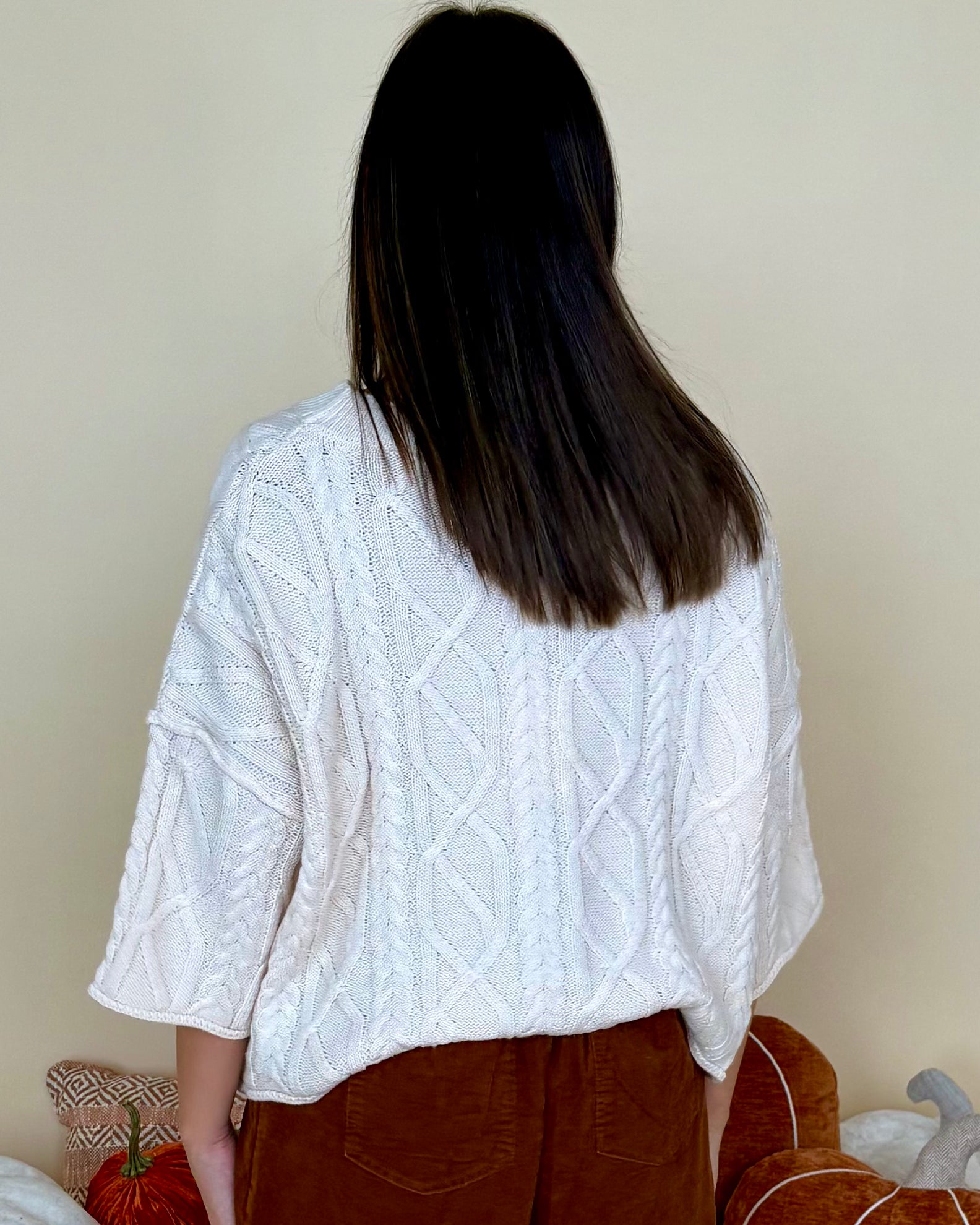 Cherish You Ecru Cable Sweater-Shop-Womens-Boutique-Clothing