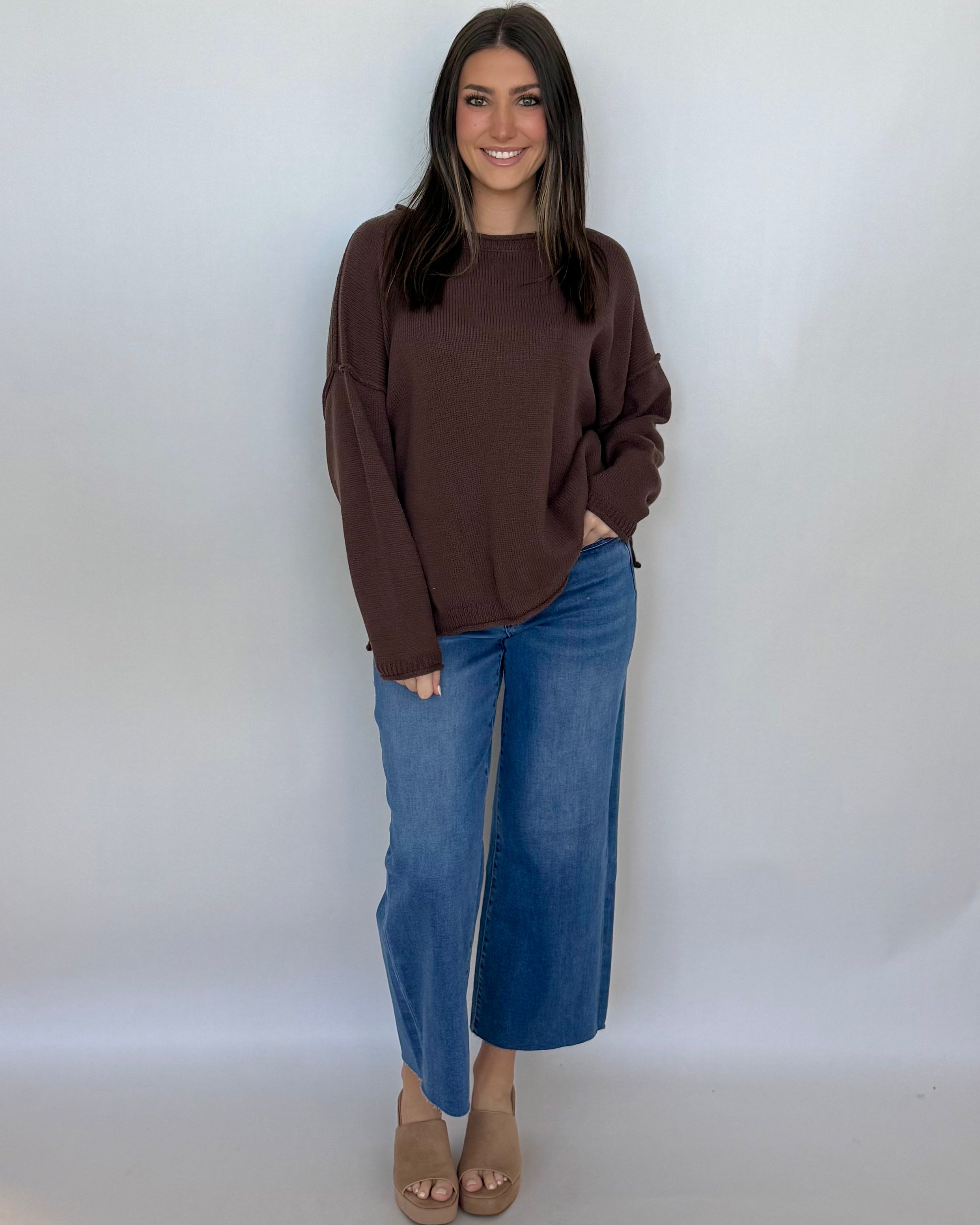 Had To Be Brown Seam Sweater-Shop-Womens-Boutique-Clothing