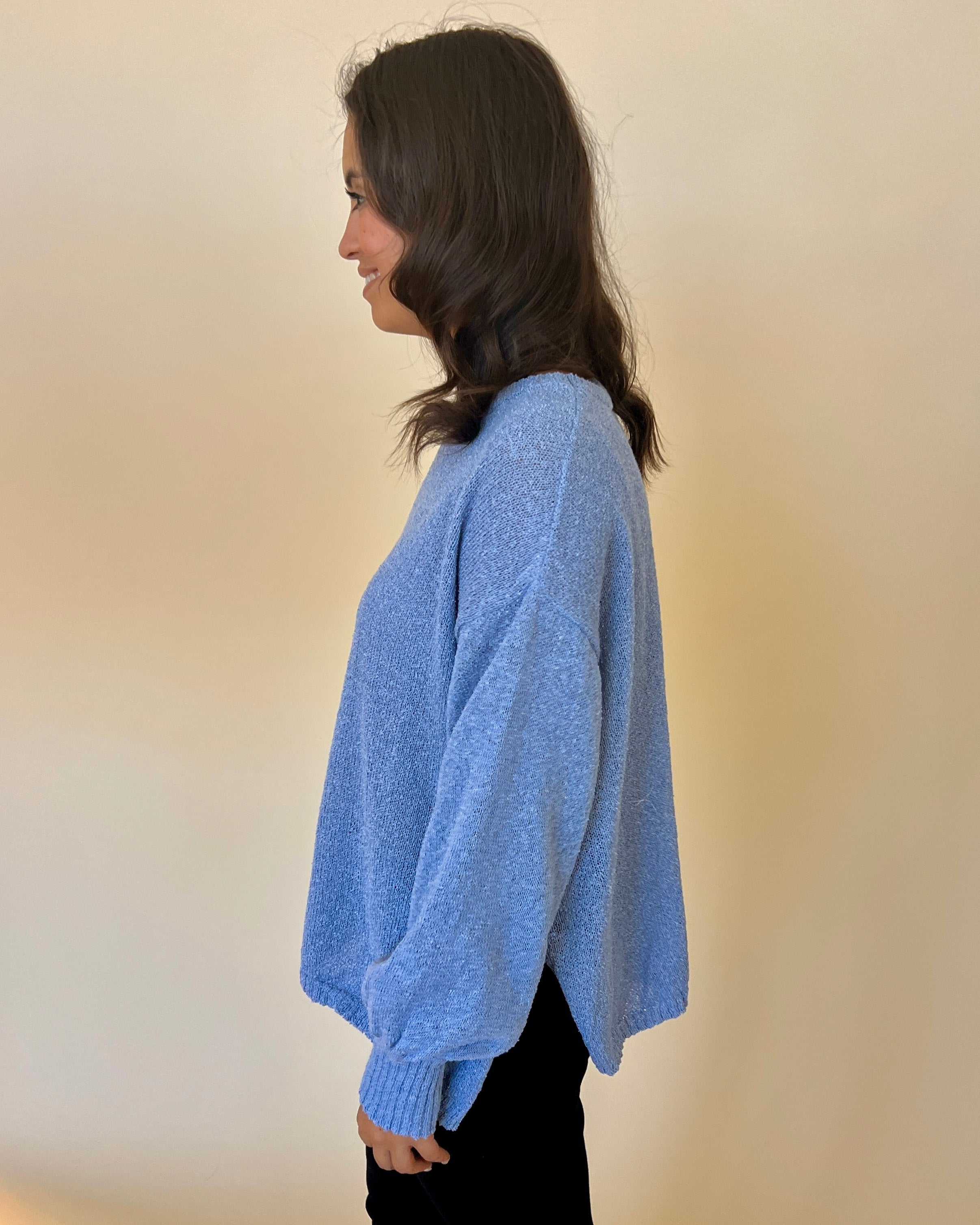 Toasty Times Dusk Blue Knitted Sweater-Shop-Womens-Boutique-Clothing