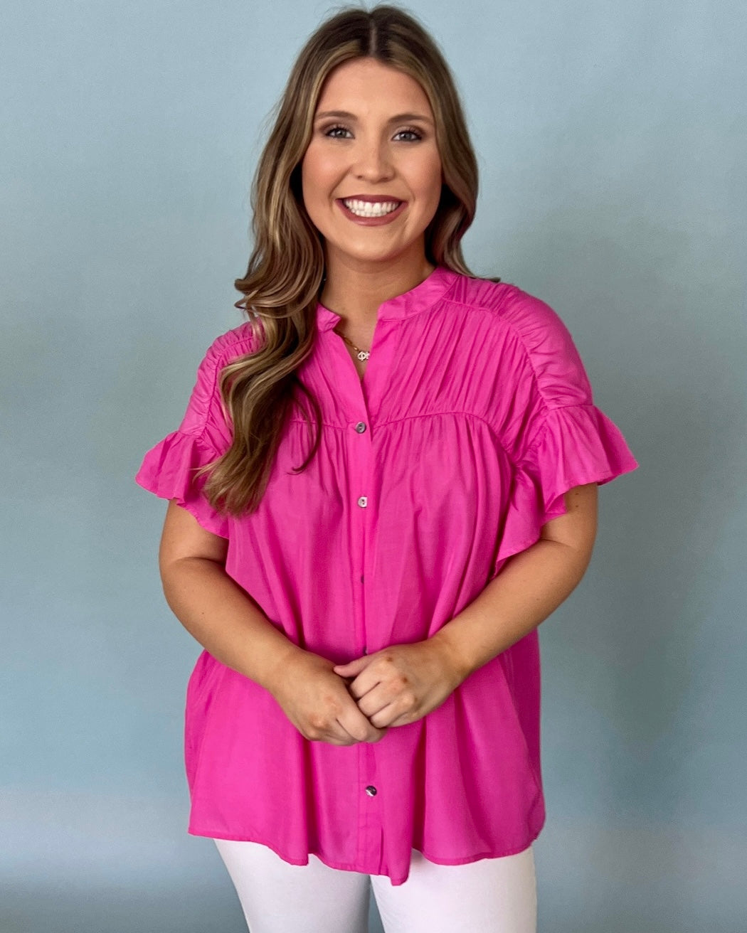 As Always Pink Yoke Top-Shop-Womens-Boutique-Clothing