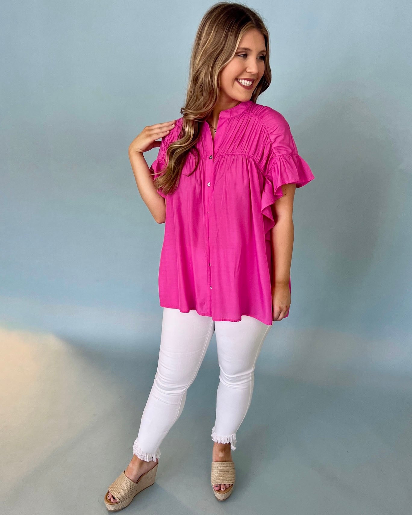 As Always Pink Yoke Top-Shop-Womens-Boutique-Clothing