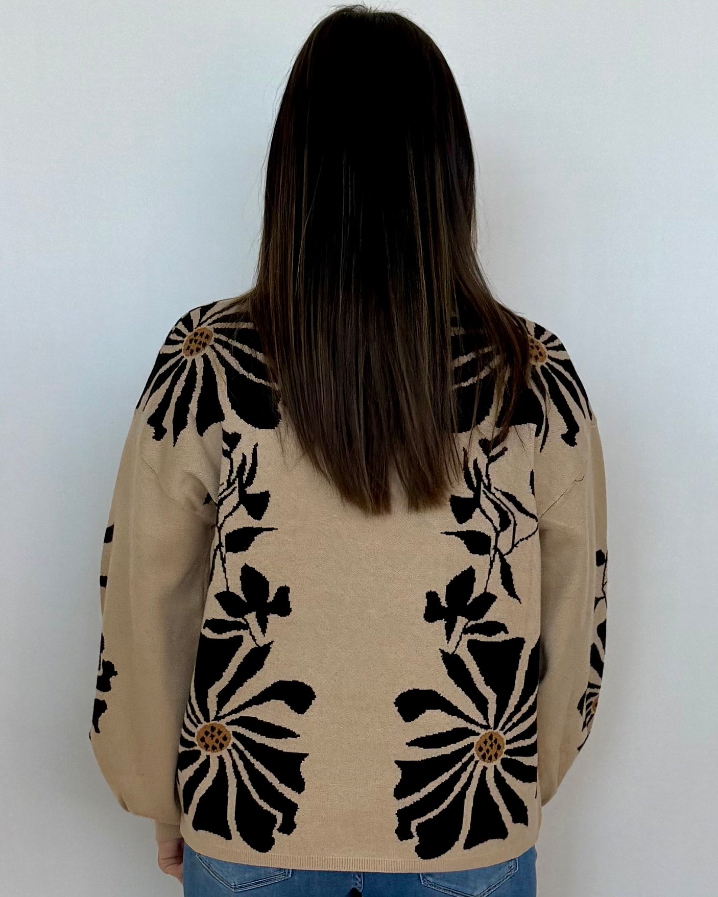 Graceful Days Ecru Floral Print Sweater-Shop-Womens-Boutique-Clothing