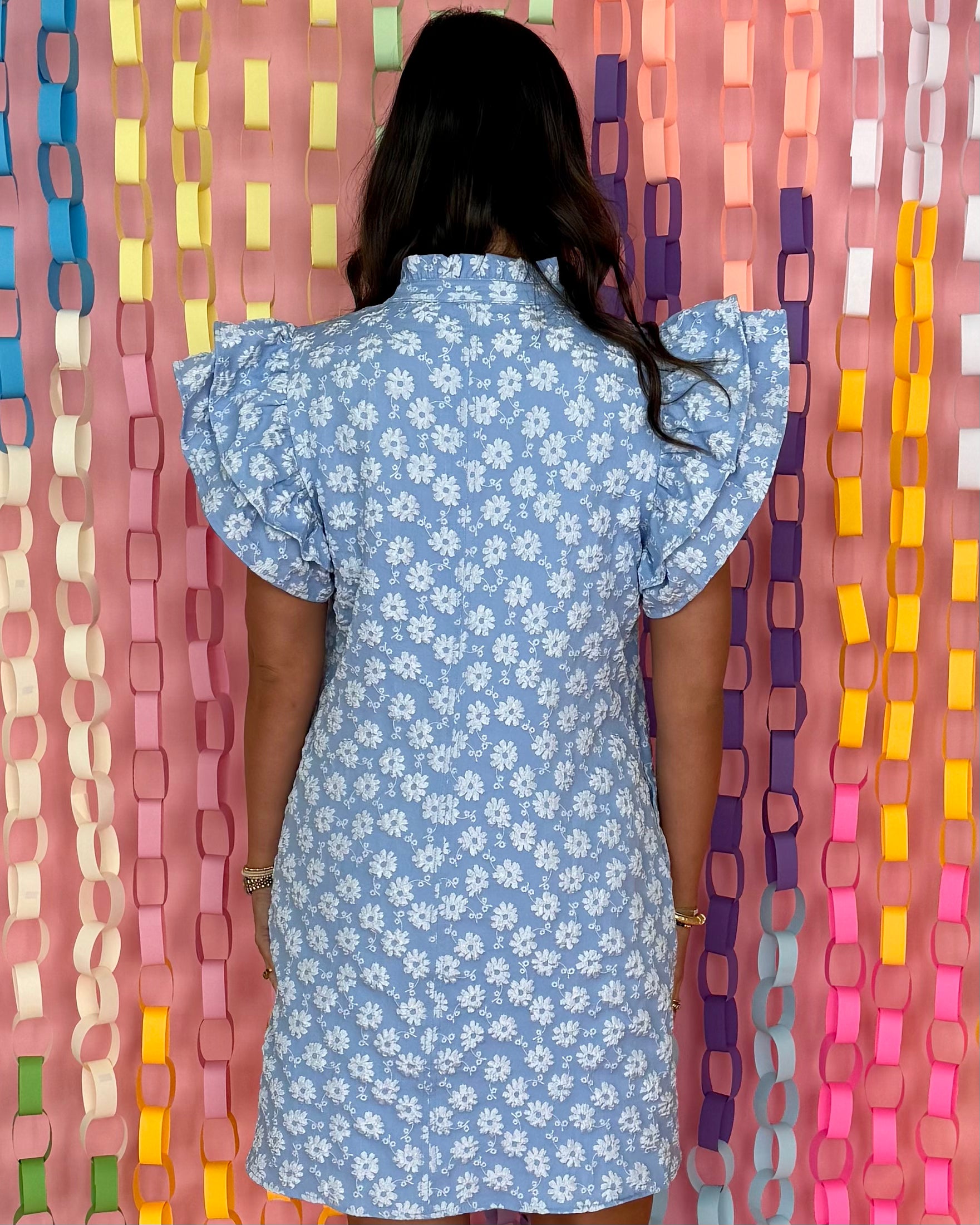 Time Goes On Blue Embroidered Dress-Shop-Womens-Boutique-Clothing