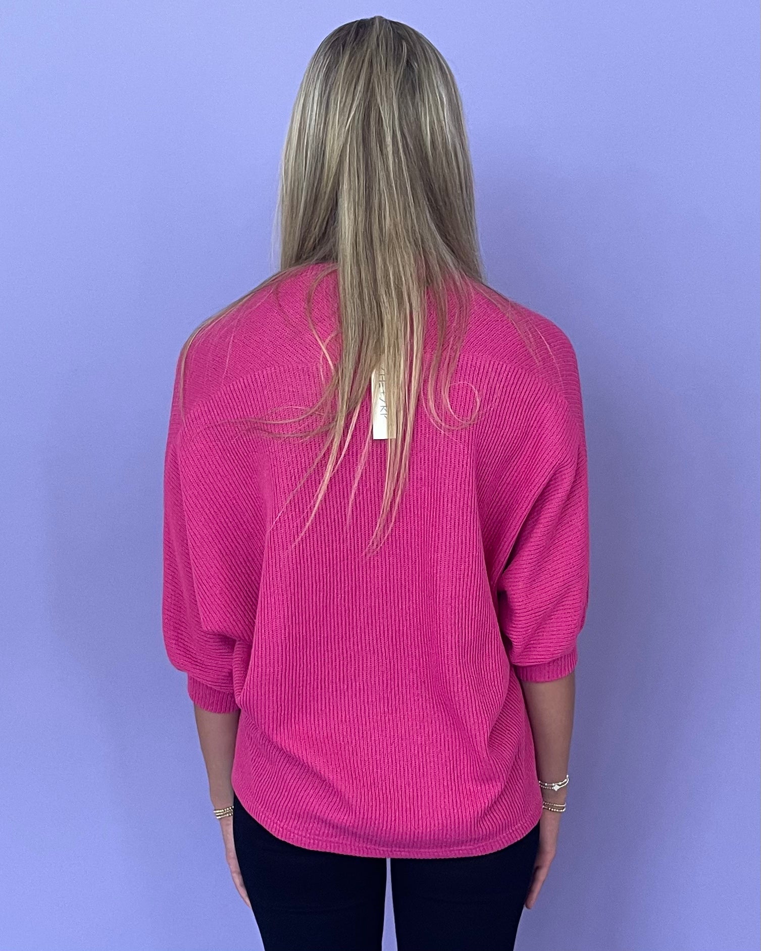 Beautiful Feeling Fuchsia Rib Knit Top-Shop-Womens-Boutique-Clothing