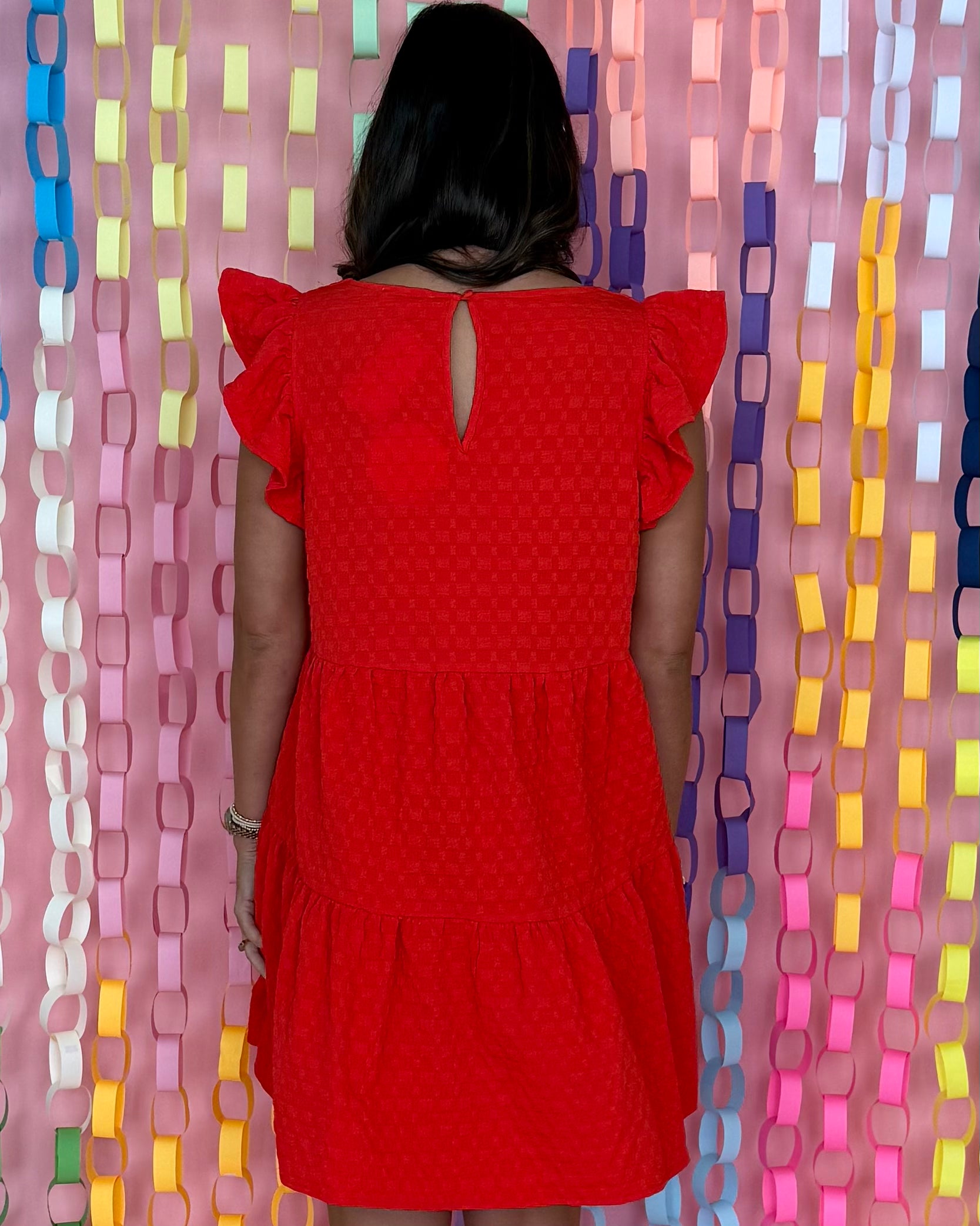 Here With Me Cherry Red Textured Dress-Shop-Womens-Boutique-Clothing
