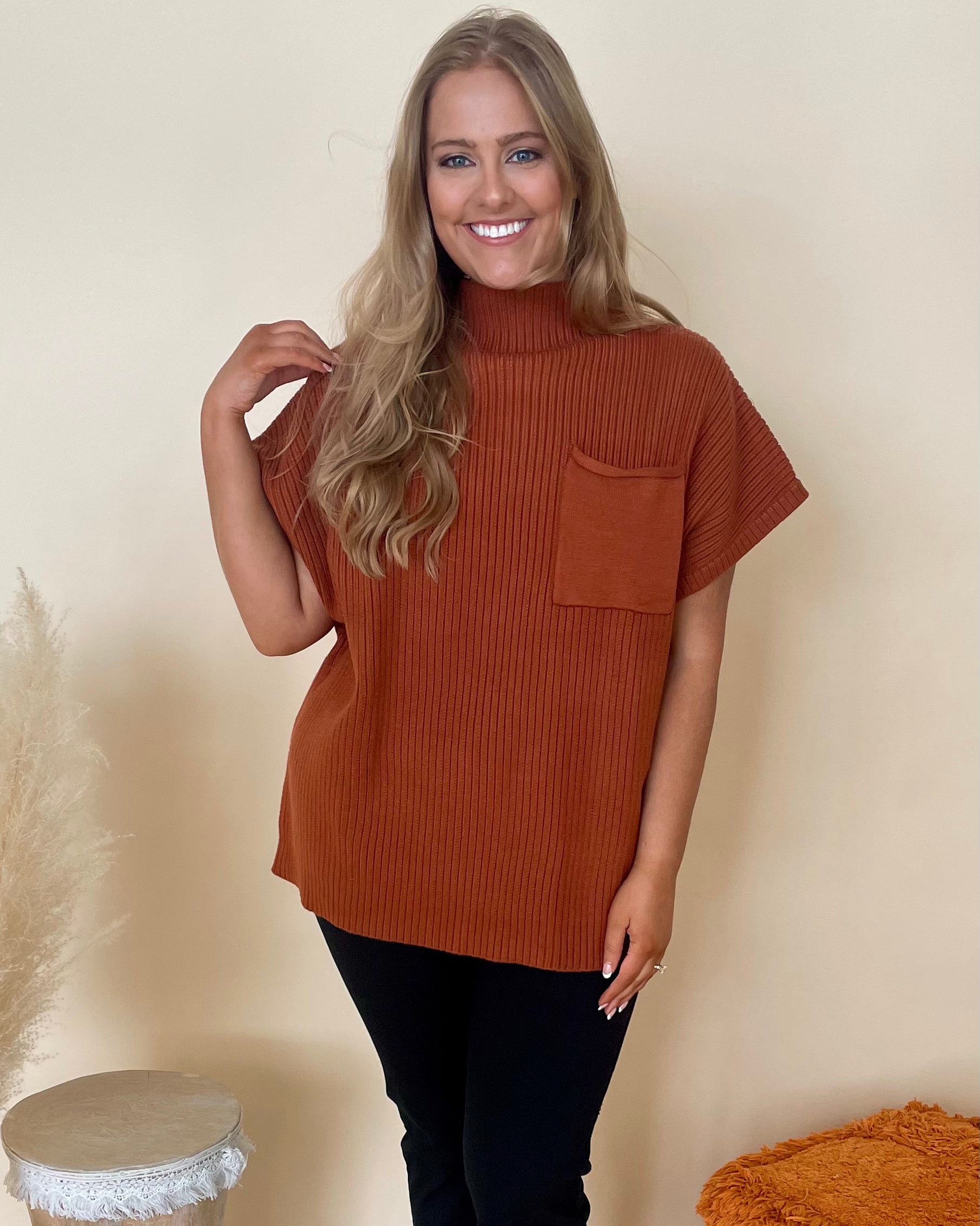 Still Holding On Copper Plus Pocket Sweater-Shop-Womens-Boutique-Clothing