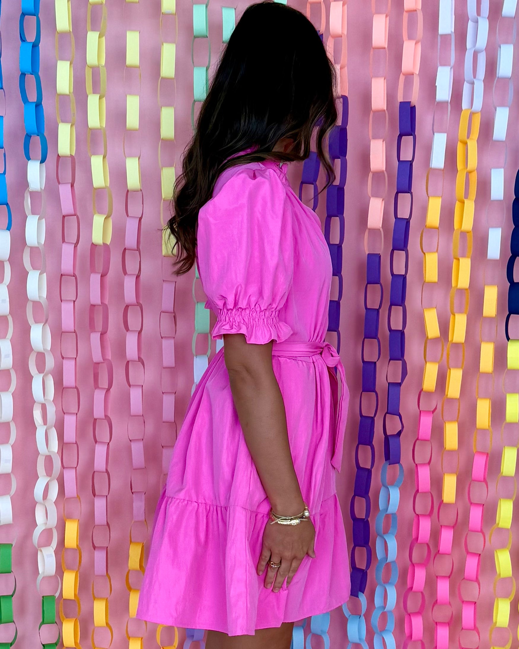 Cheers To You Pink Ruffle Tiered Dress-Shop-Womens-Boutique-Clothing