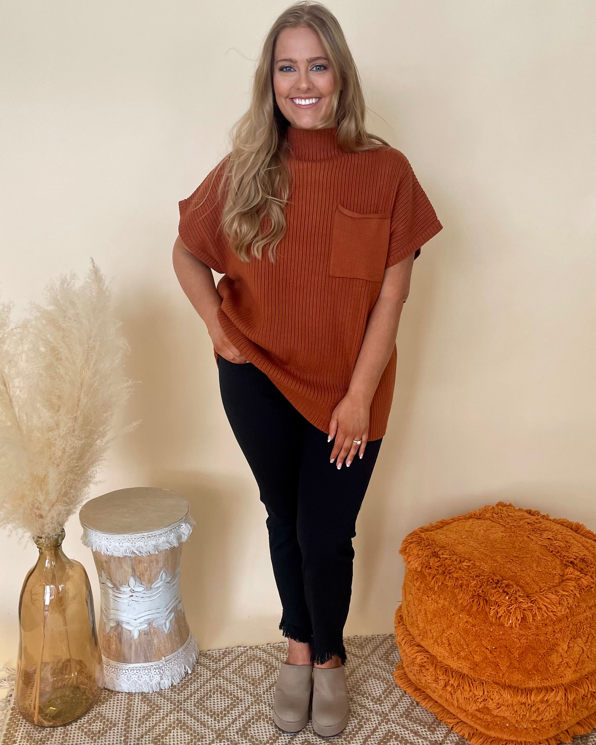 Still Holding On Copper Plus Pocket Sweater-Shop-Womens-Boutique-Clothing