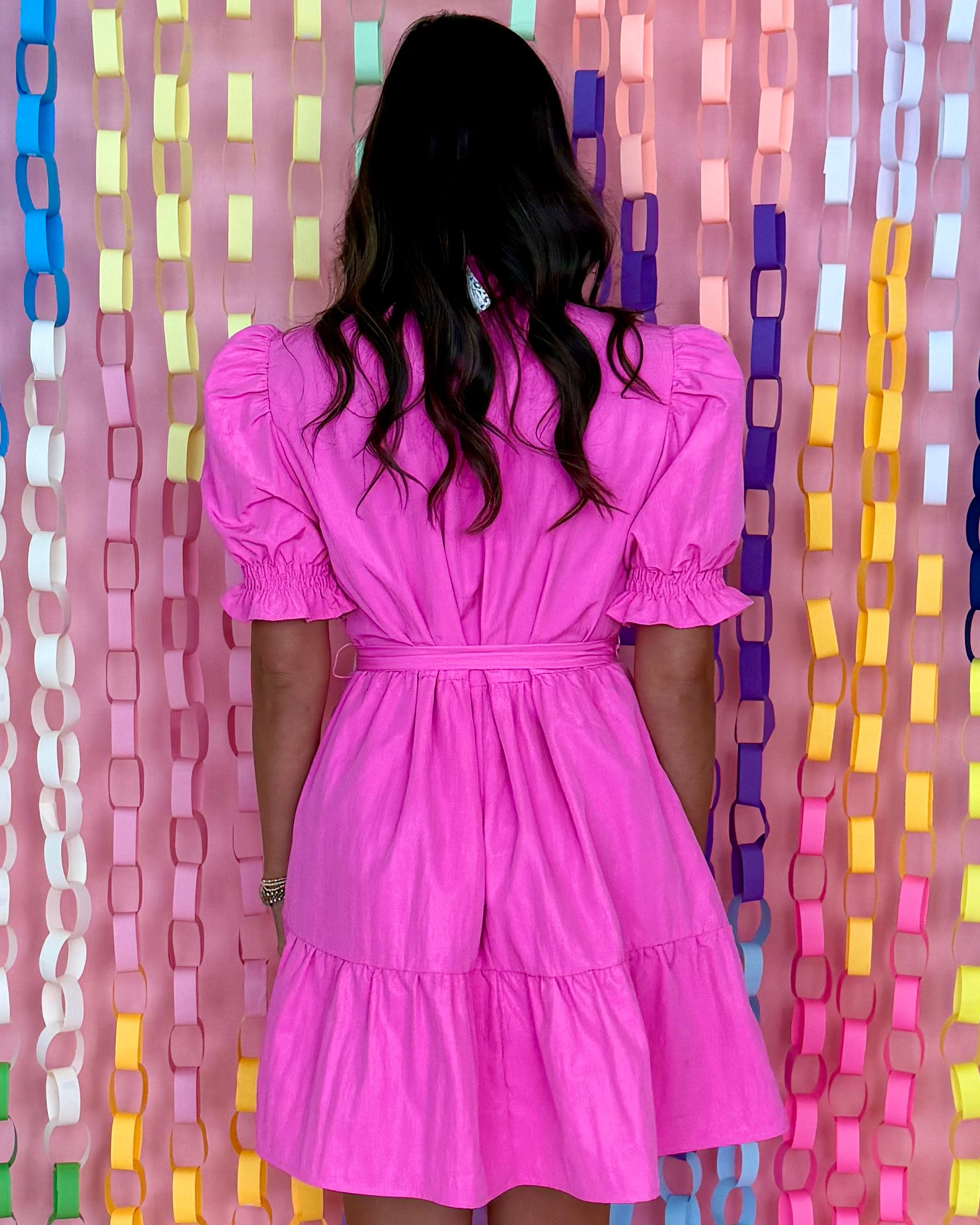 Cheers To You Pink Ruffle Tiered Dress-Shop-Womens-Boutique-Clothing