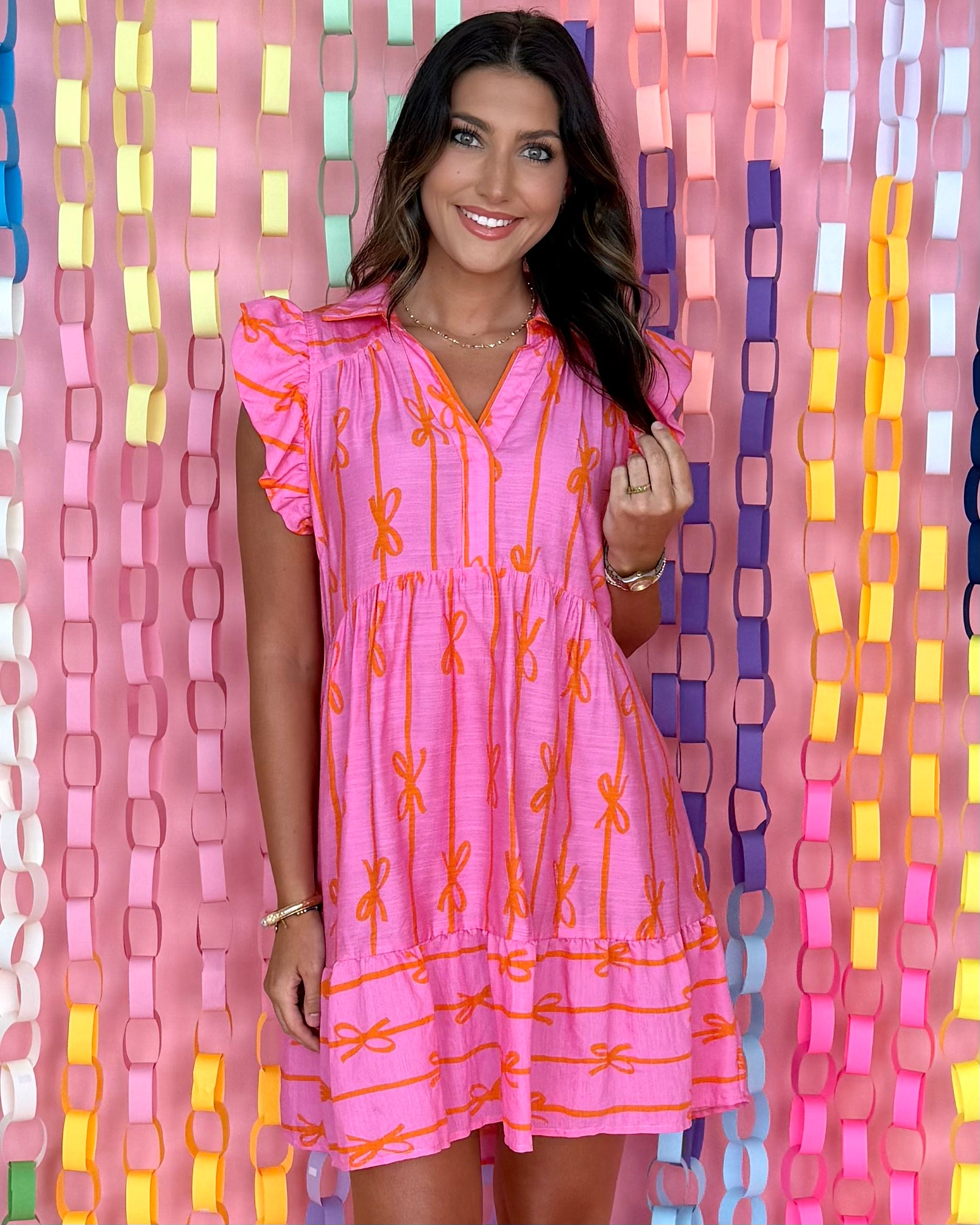 The Moment Bubble Pink Ribbon Dress-Shop-Womens-Boutique-Clothing