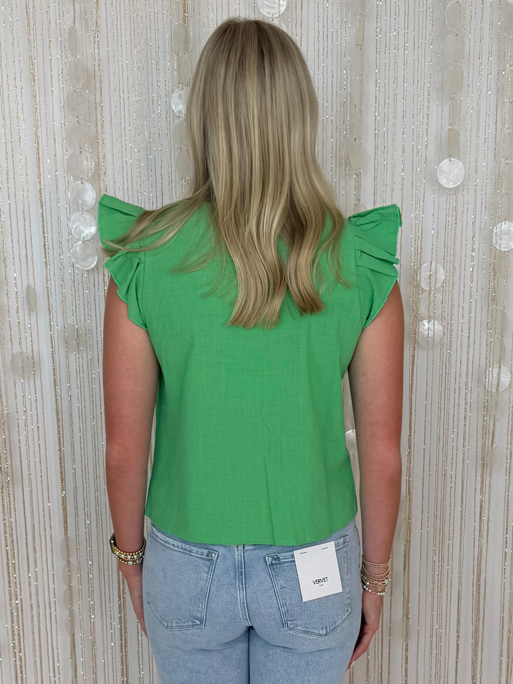 Perfect for You Kelly Green Wavy Detail Top-Shop-Womens-Boutique-Clothing