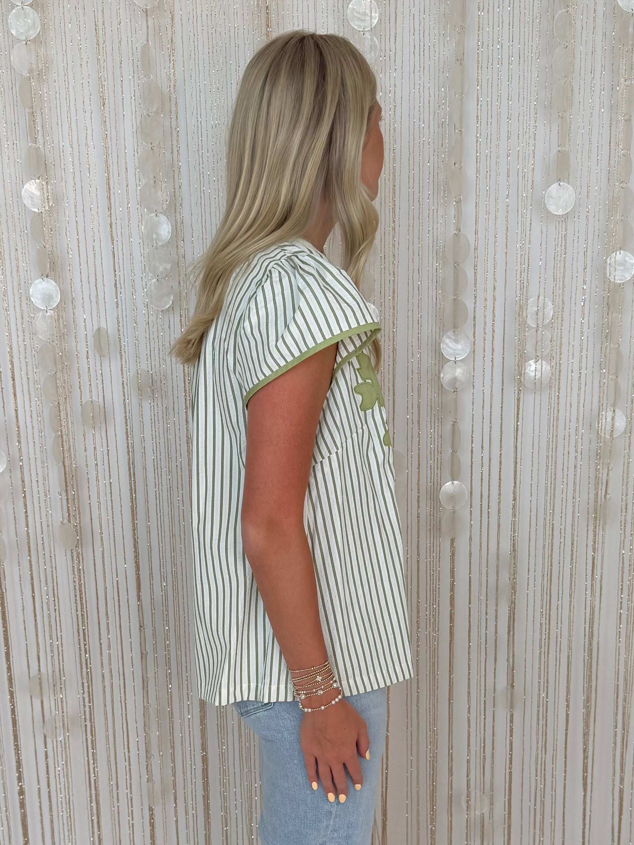 Deco Bloom Avocado Abstract Applique Top-Shop-Womens-Boutique-Clothing