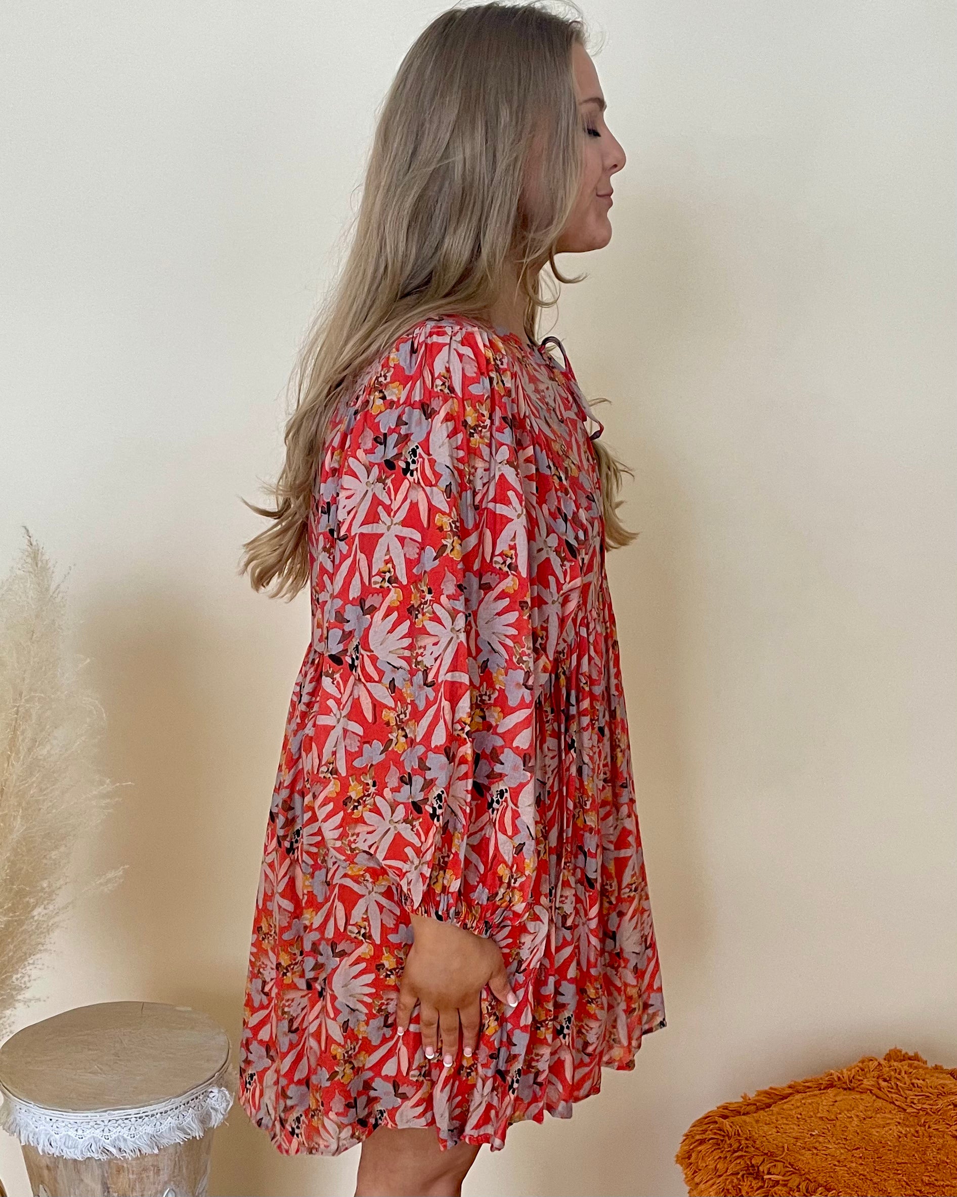 Floral Fields Rust Plus Floral Dress-Shop-Womens-Boutique-Clothing