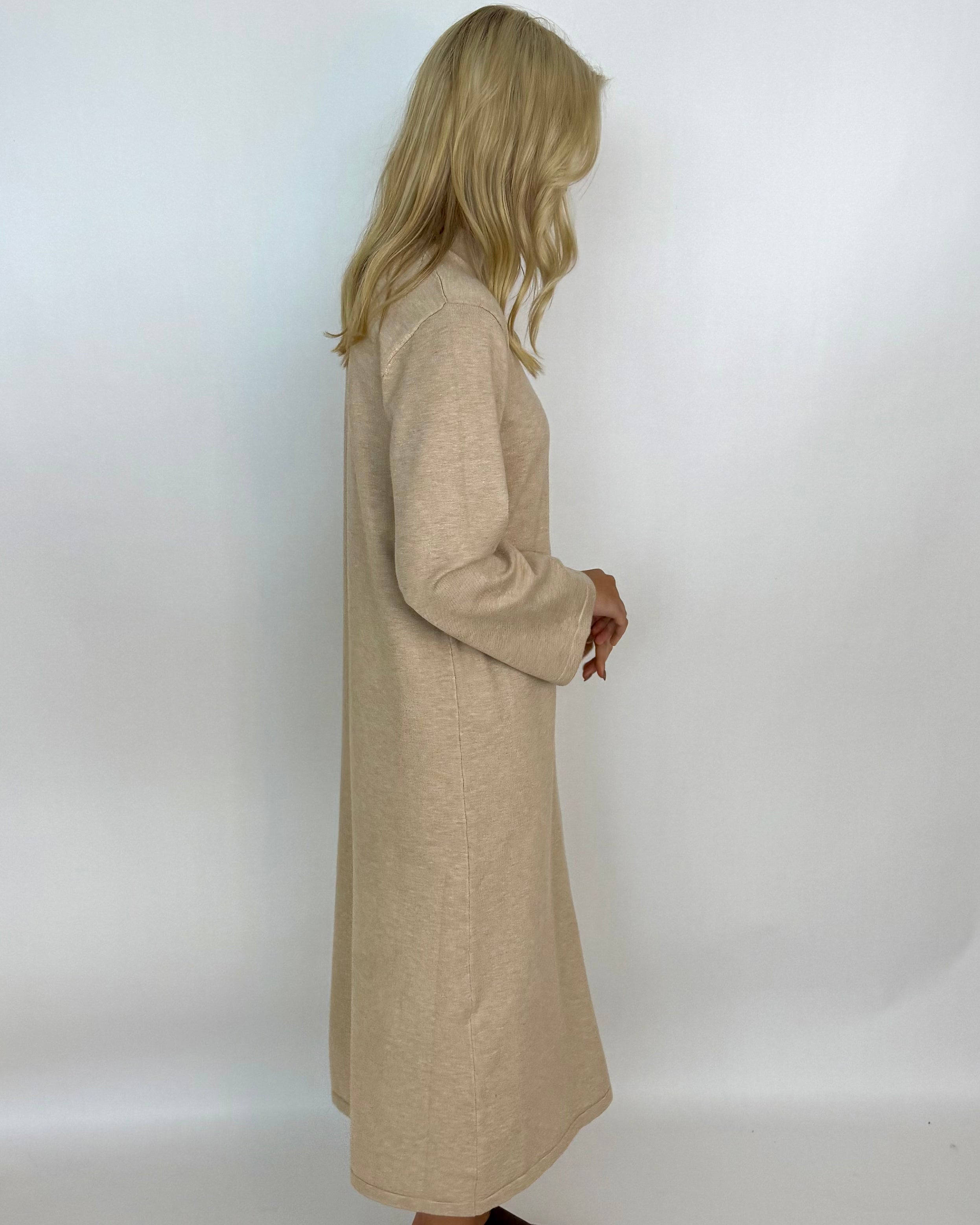 Wish I Knew Sand Sweater Midi Dress-Shop-Womens-Boutique-Clothing