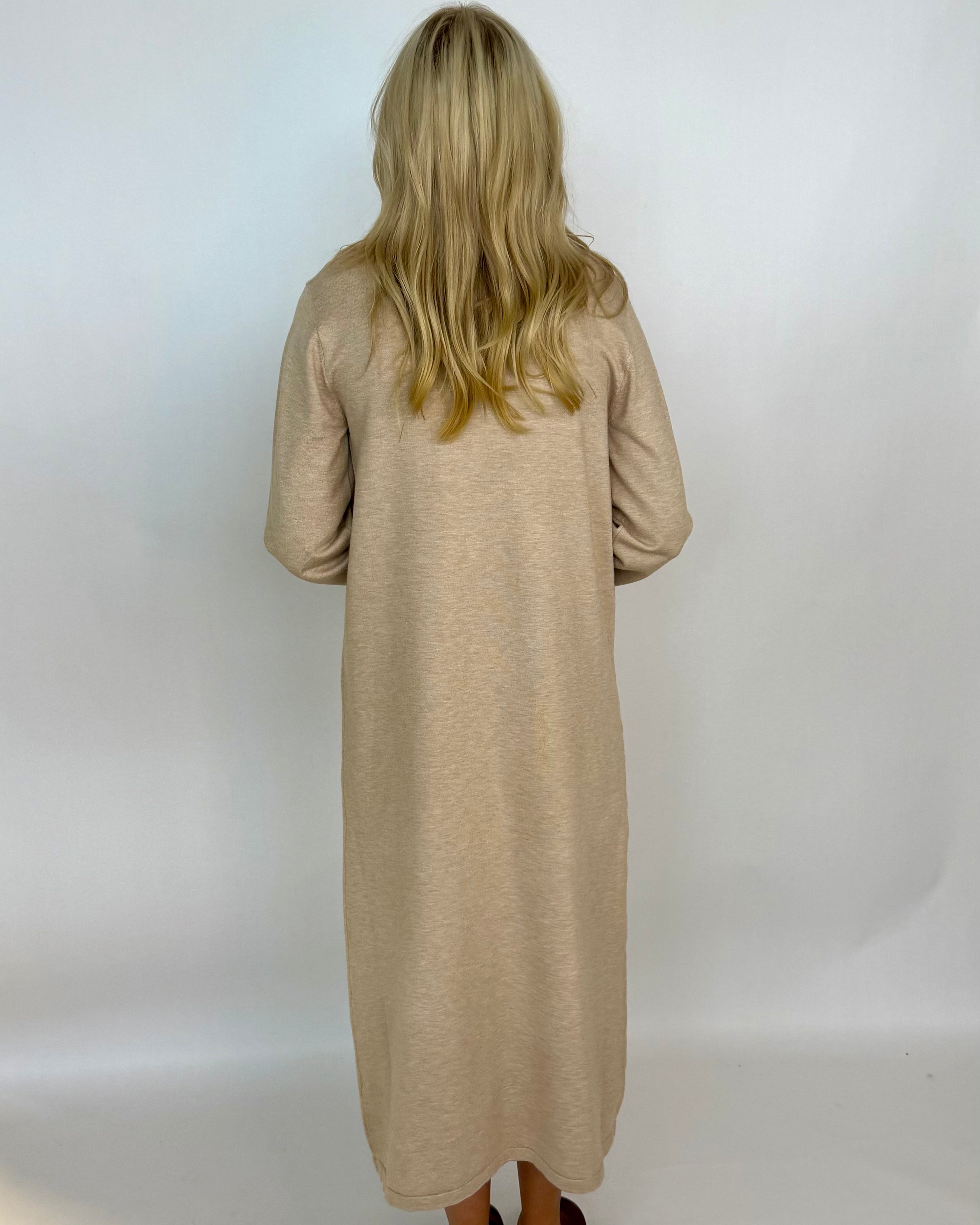Wish I Knew Sand Sweater Midi Dress-Shop-Womens-Boutique-Clothing