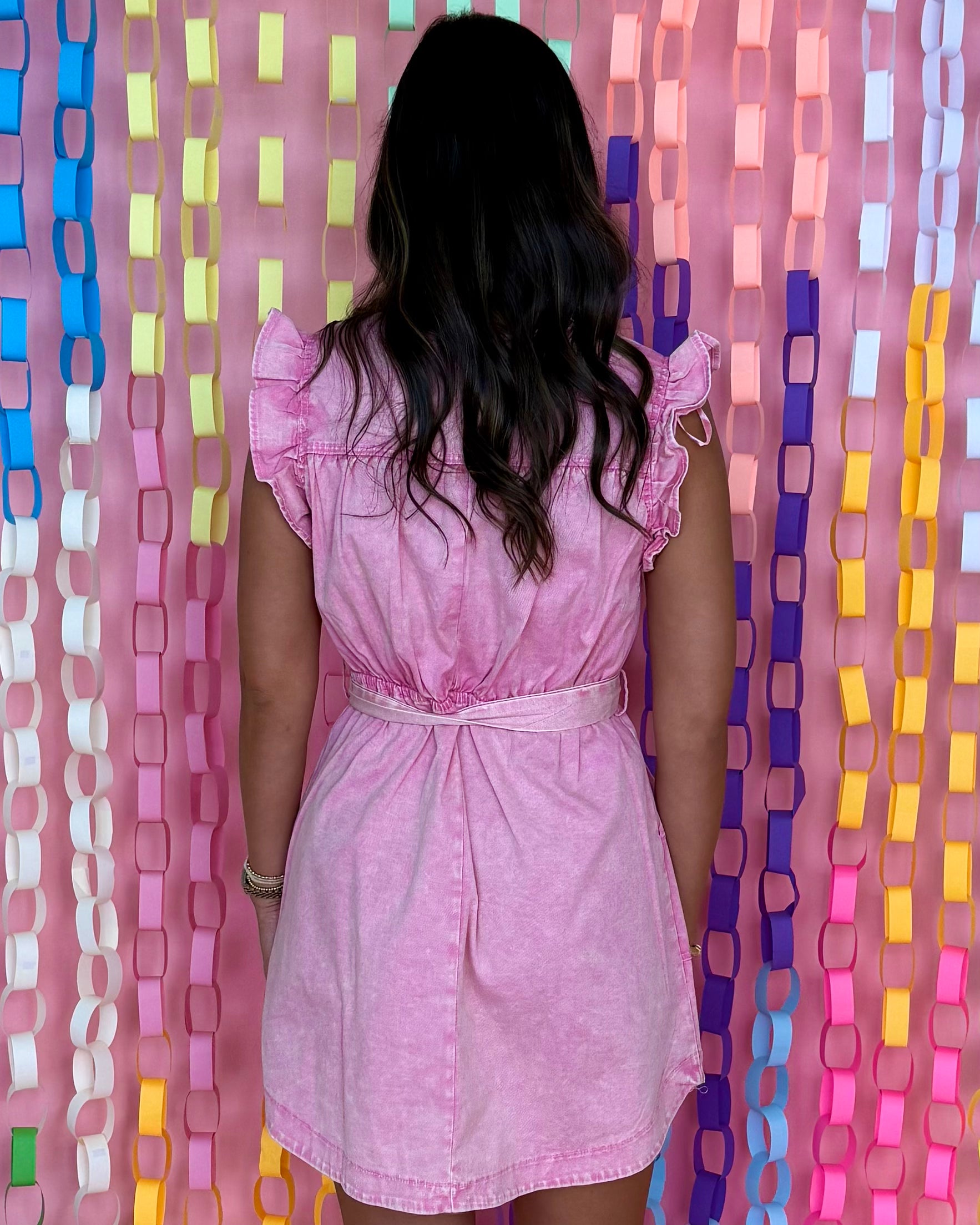 Never Over Pink Washed Ruffle Dress-Shop-Womens-Boutique-Clothing