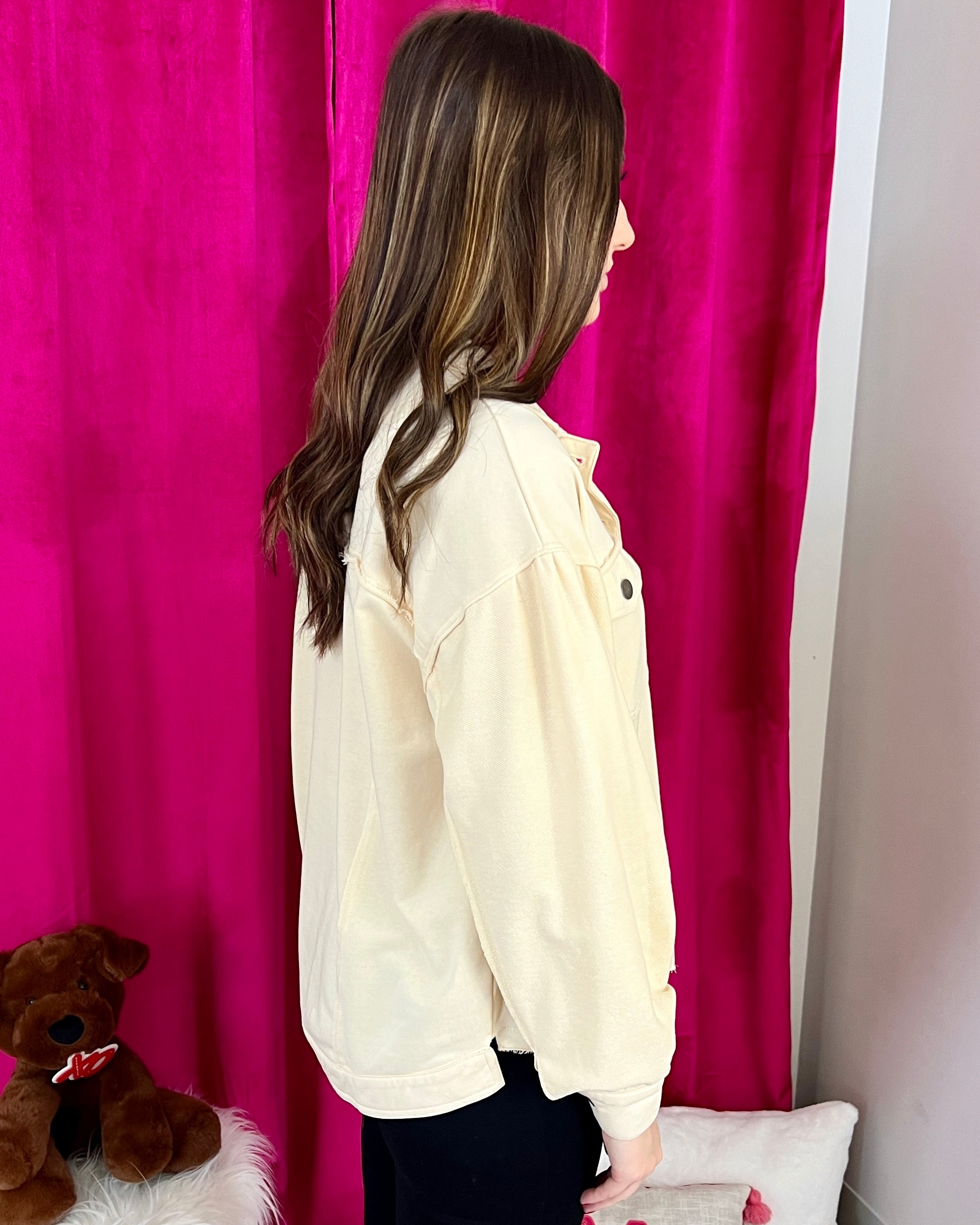 Do What You Do Cream Collared Jacket-Shop-Womens-Boutique-Clothing