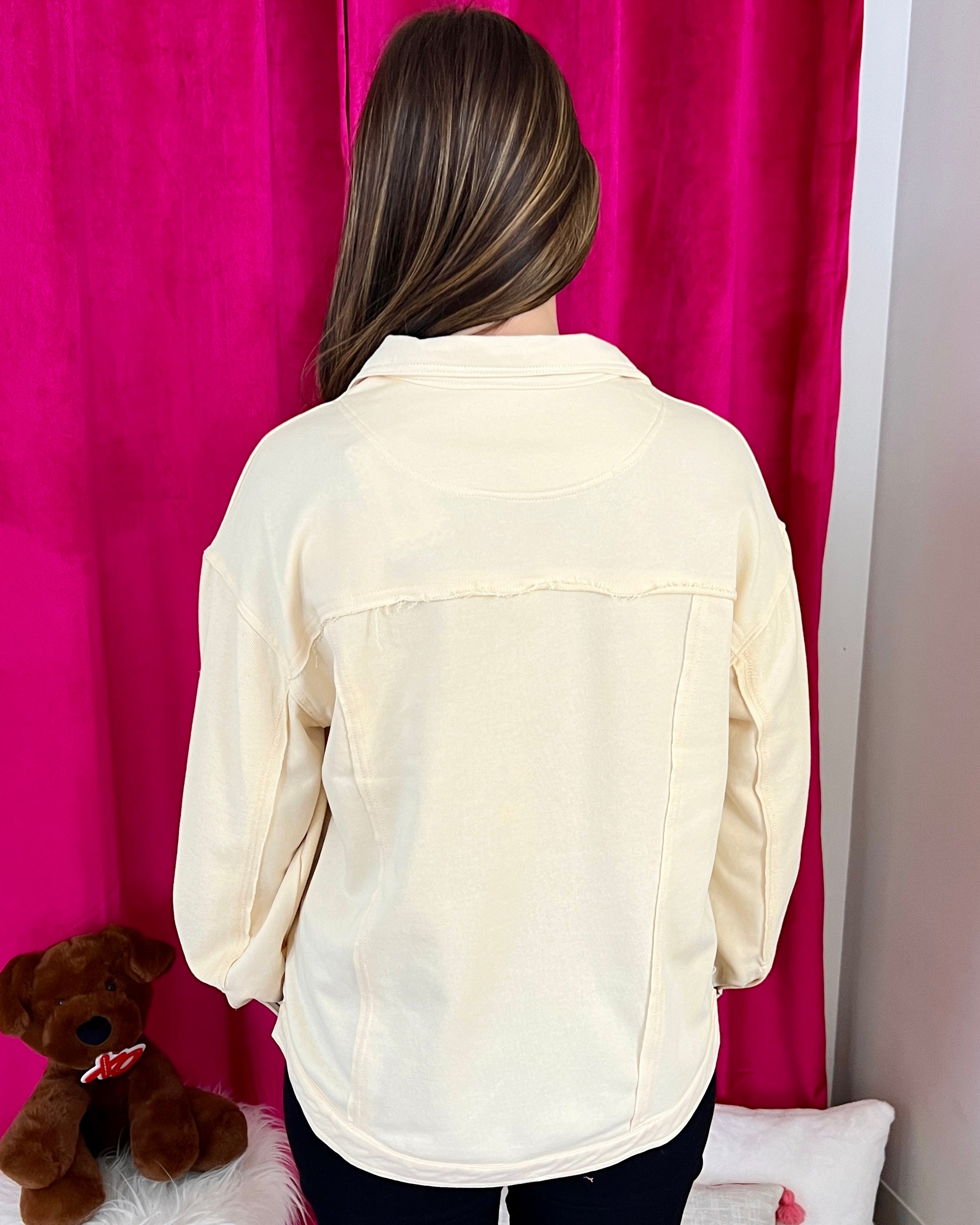 Do What You Do Cream Collared Jacket-Shop-Womens-Boutique-Clothing