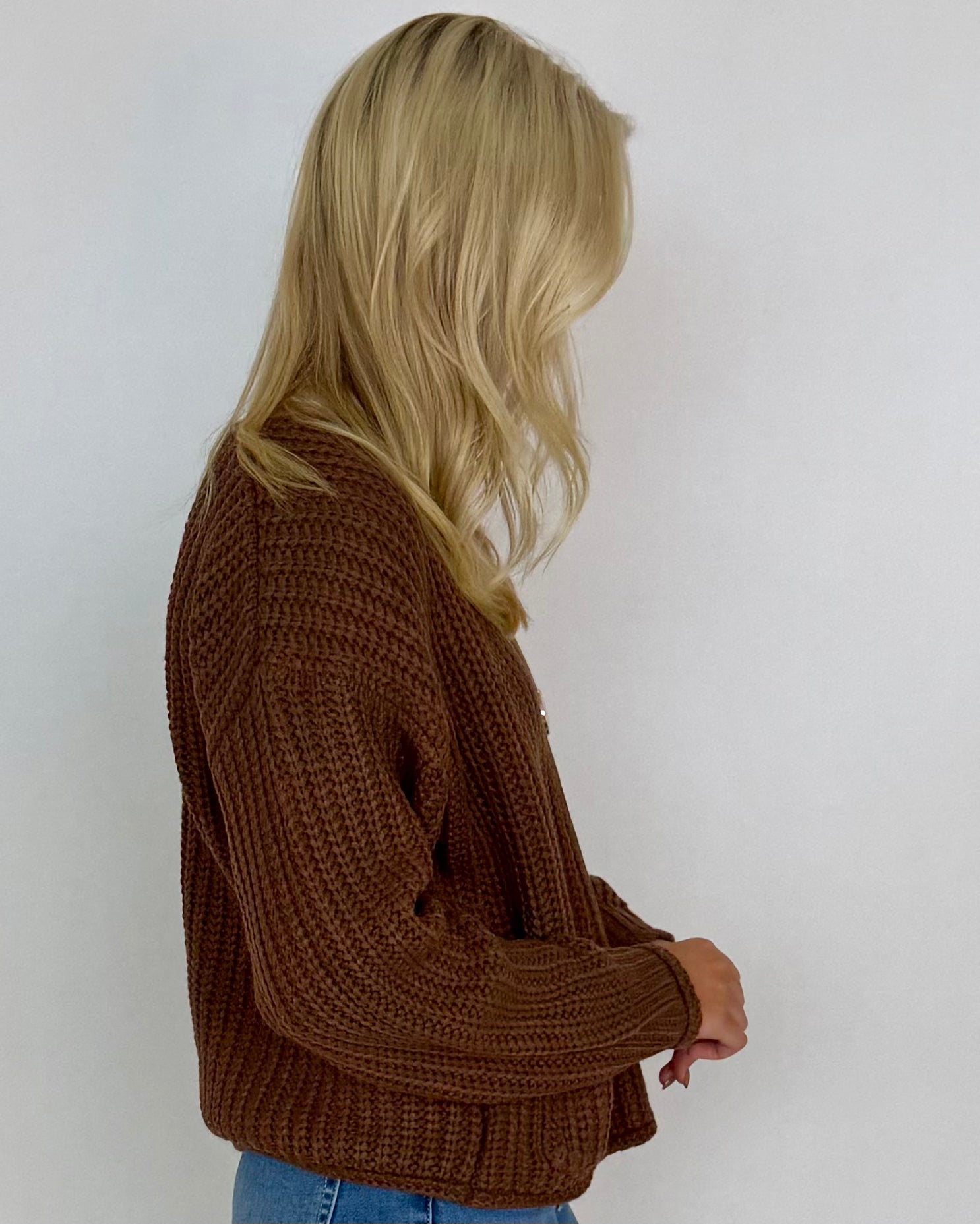 One Love Mocha Button Sweater Cardigan-Shop-Womens-Boutique-Clothing