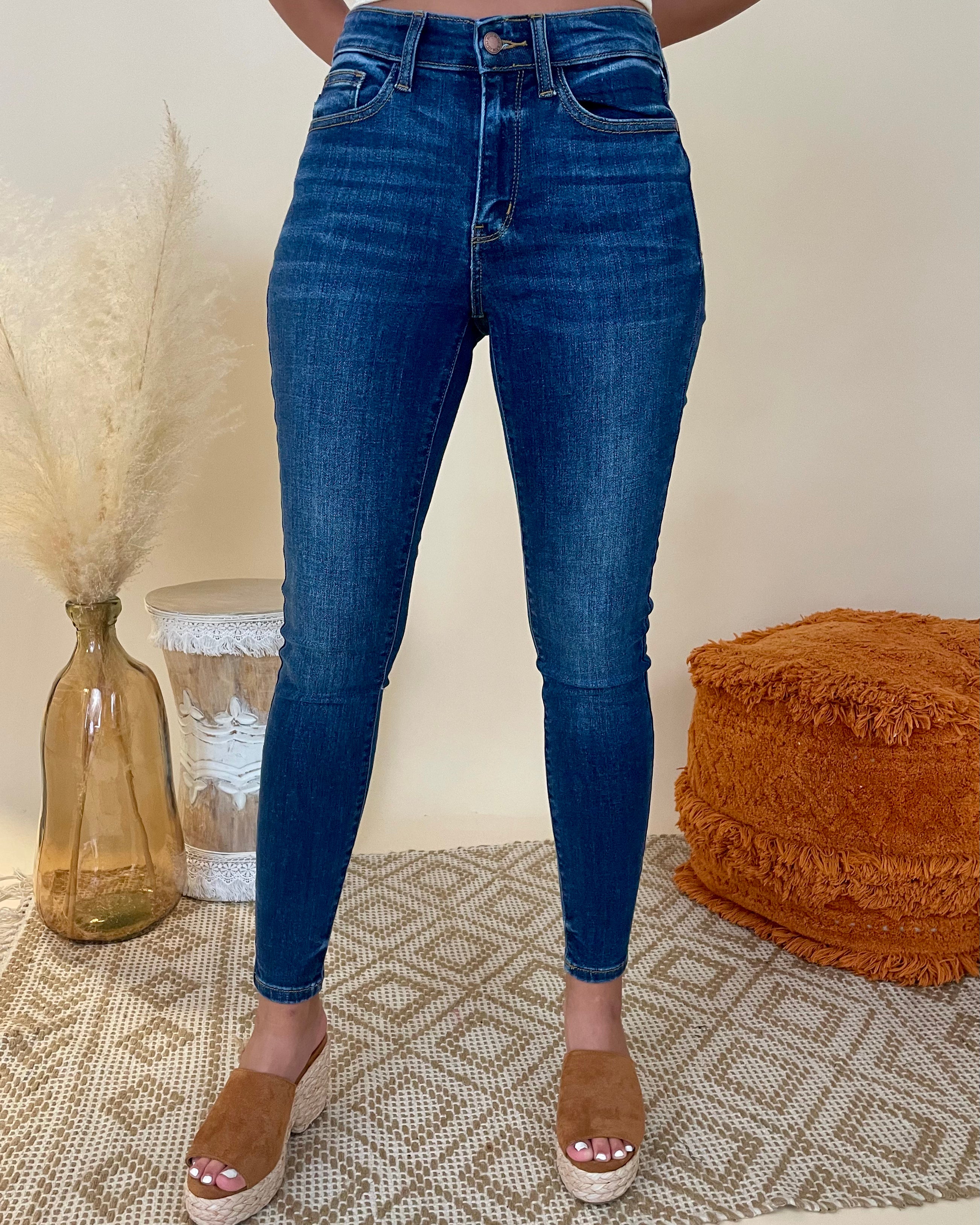 The Trick Medium Denim Mid Skinny Jeans-Shop-Womens-Boutique-Clothing