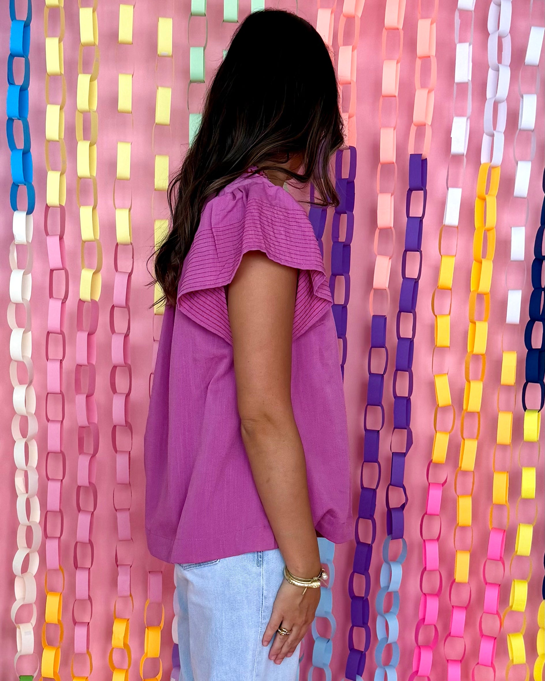Lovely Details Mauve Contrast Stitch Top-Shop-Womens-Boutique-Clothing