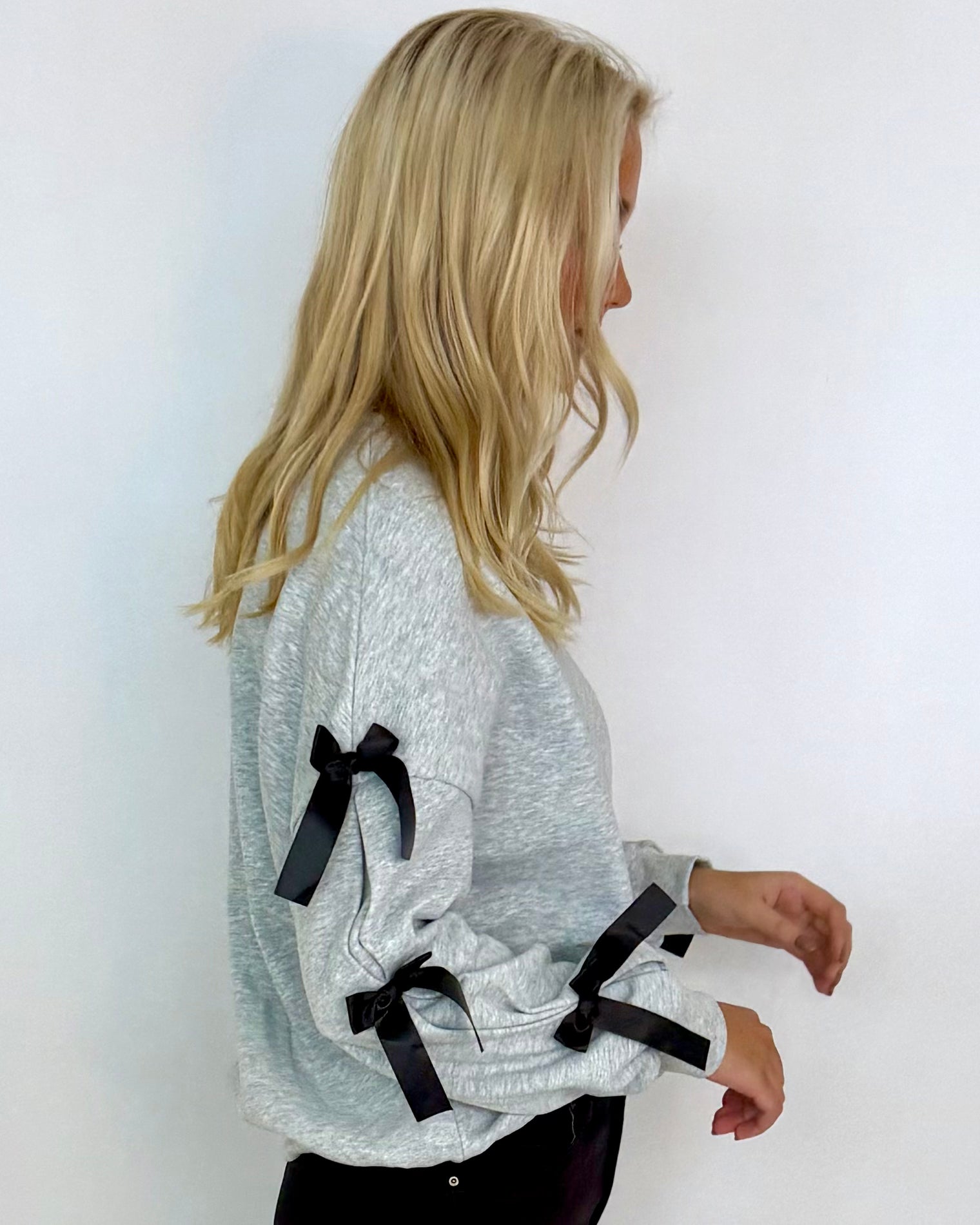 Gorgeous Endeavor Grey Bow Sweatshirt-Shop-Womens-Boutique-Clothing