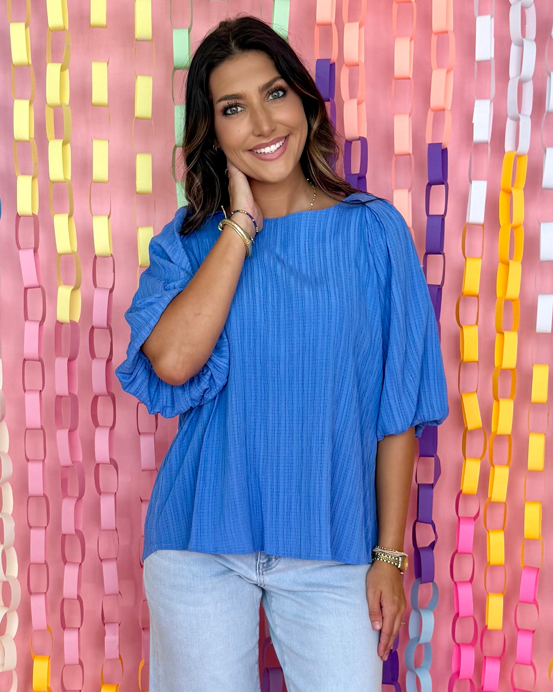Everything Flows Orchid Blue Smocked Top-Shop-Womens-Boutique-Clothing
