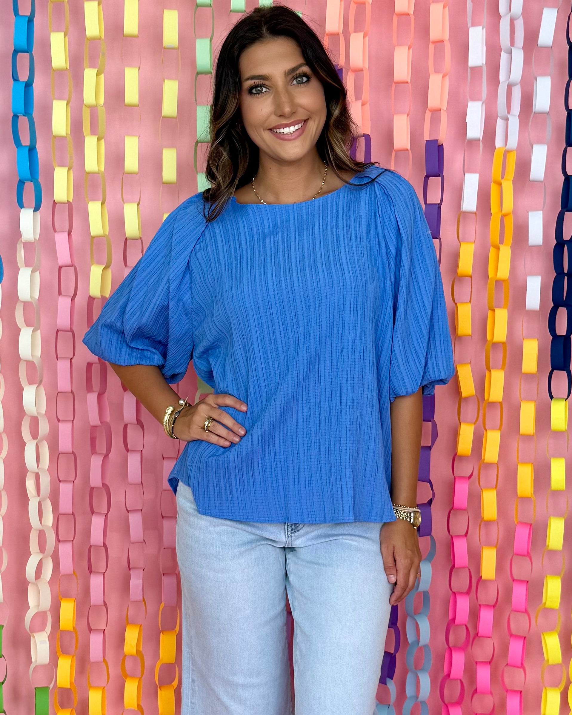 Everything Flows Orchid Blue Smocked Top-Shop-Womens-Boutique-Clothing