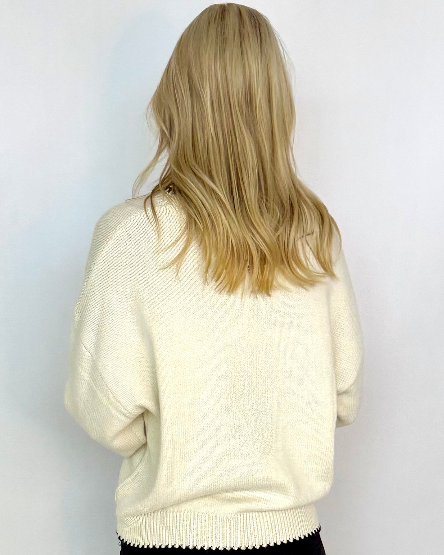 It's All True Cream Stripe Mock Neck Sweater-Shop-Womens-Boutique-Clothing