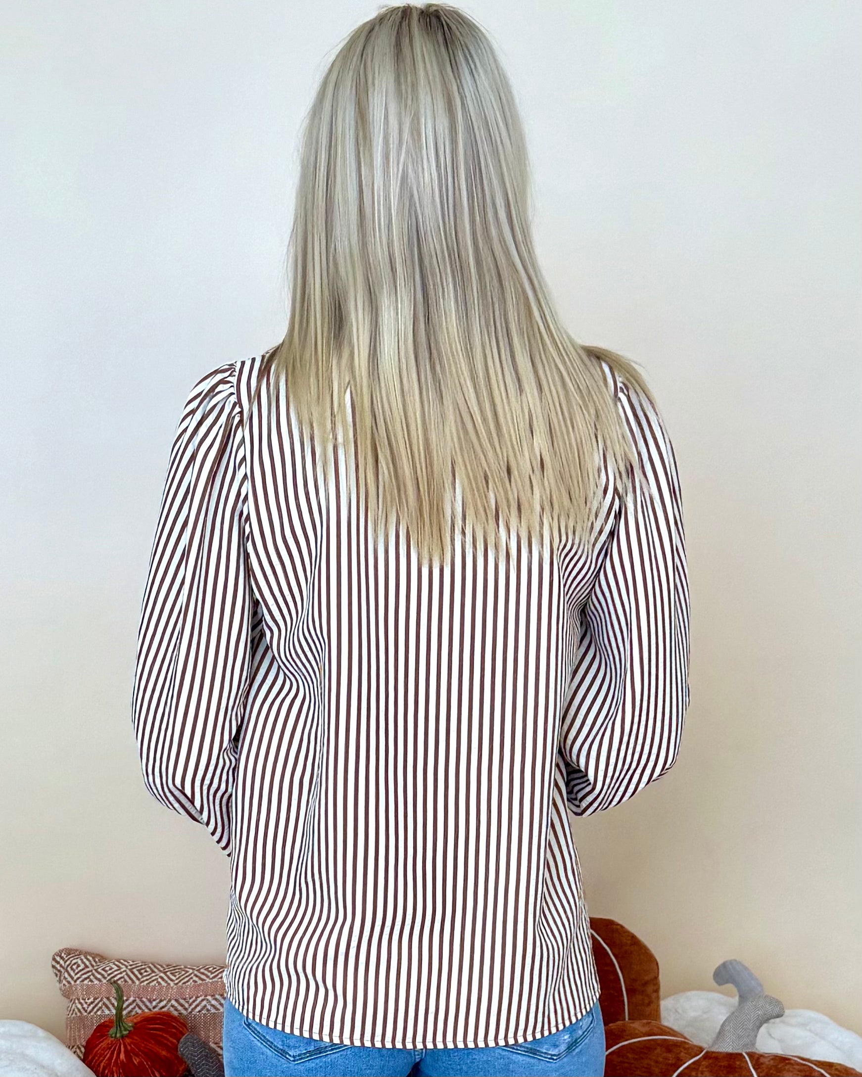 Time After Time Mocha Mousse Stripe Top-Shop-Womens-Boutique-Clothing