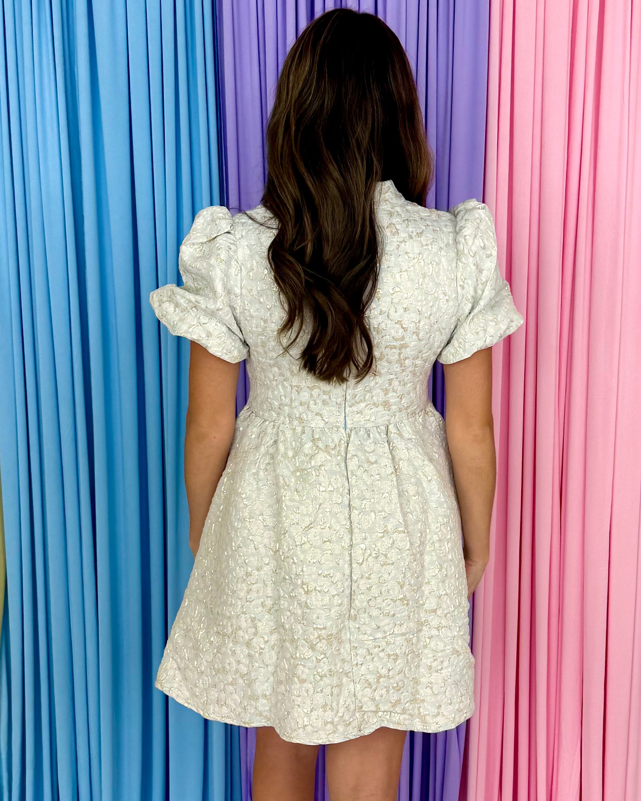 Amazing Night Blue Tie Metallic Dress-Shop-Womens-Boutique-Clothing