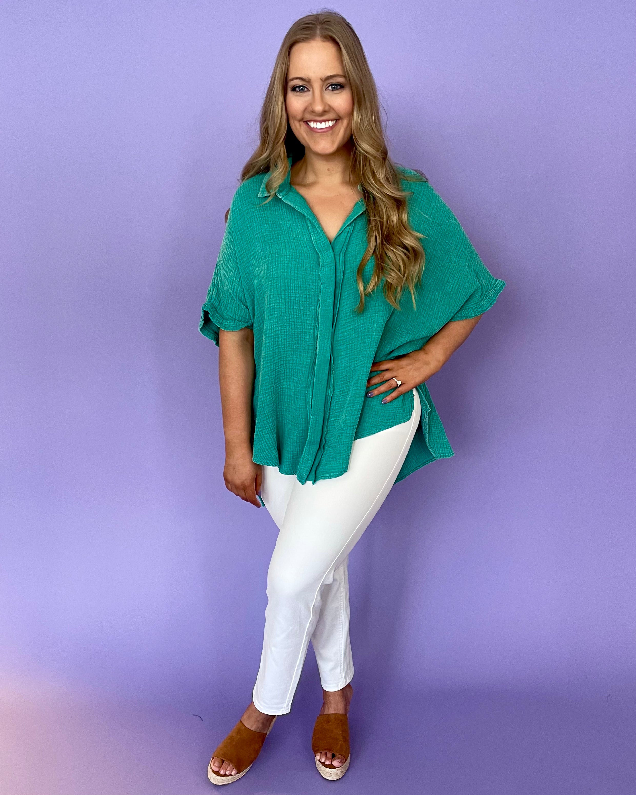 All True Plus Jade Green Mineral Top-Shop-Womens-Boutique-Clothing