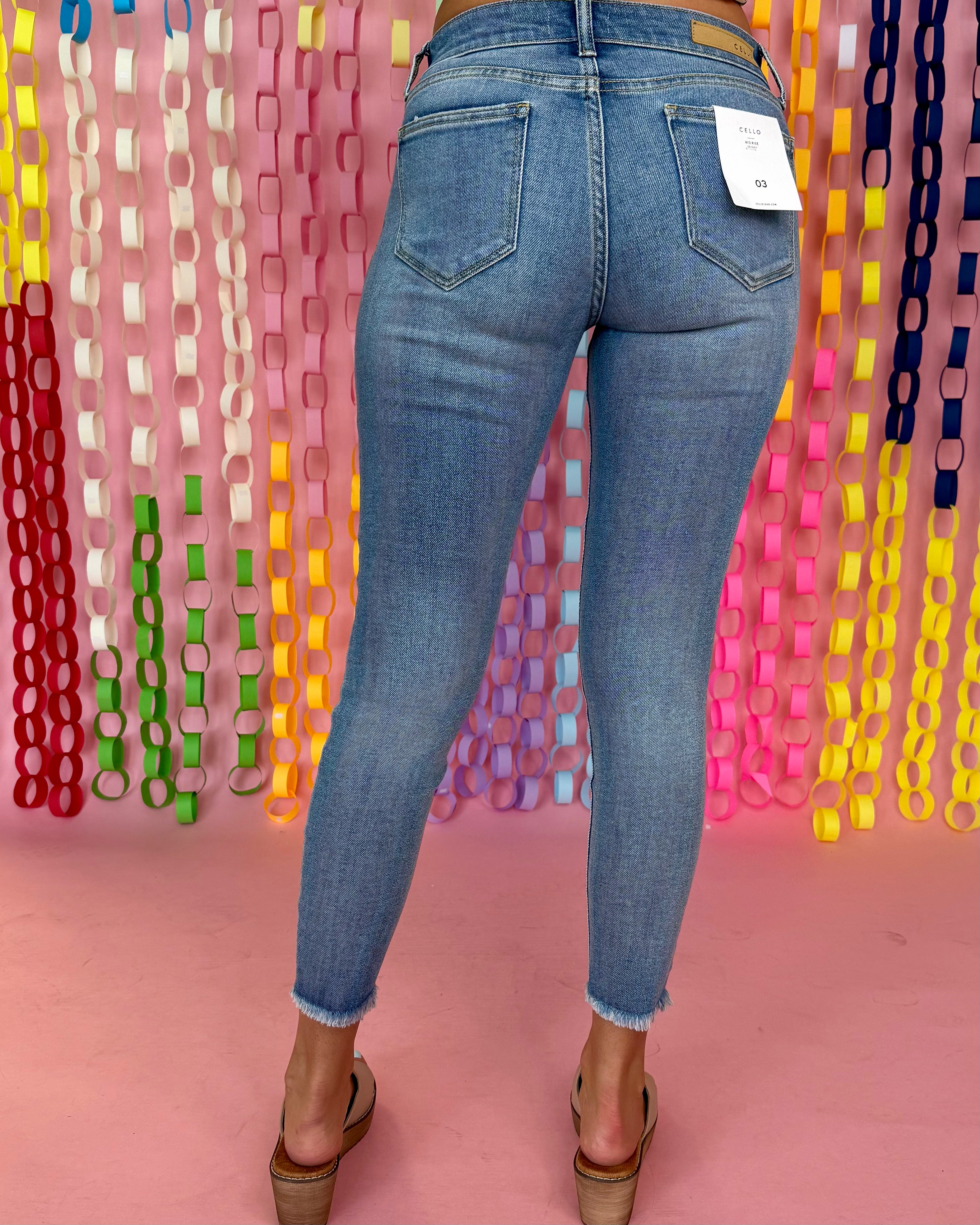 One Day Medium Denim Mid Rise Crop Skinny Jean-Shop-Womens-Boutique-Clothing