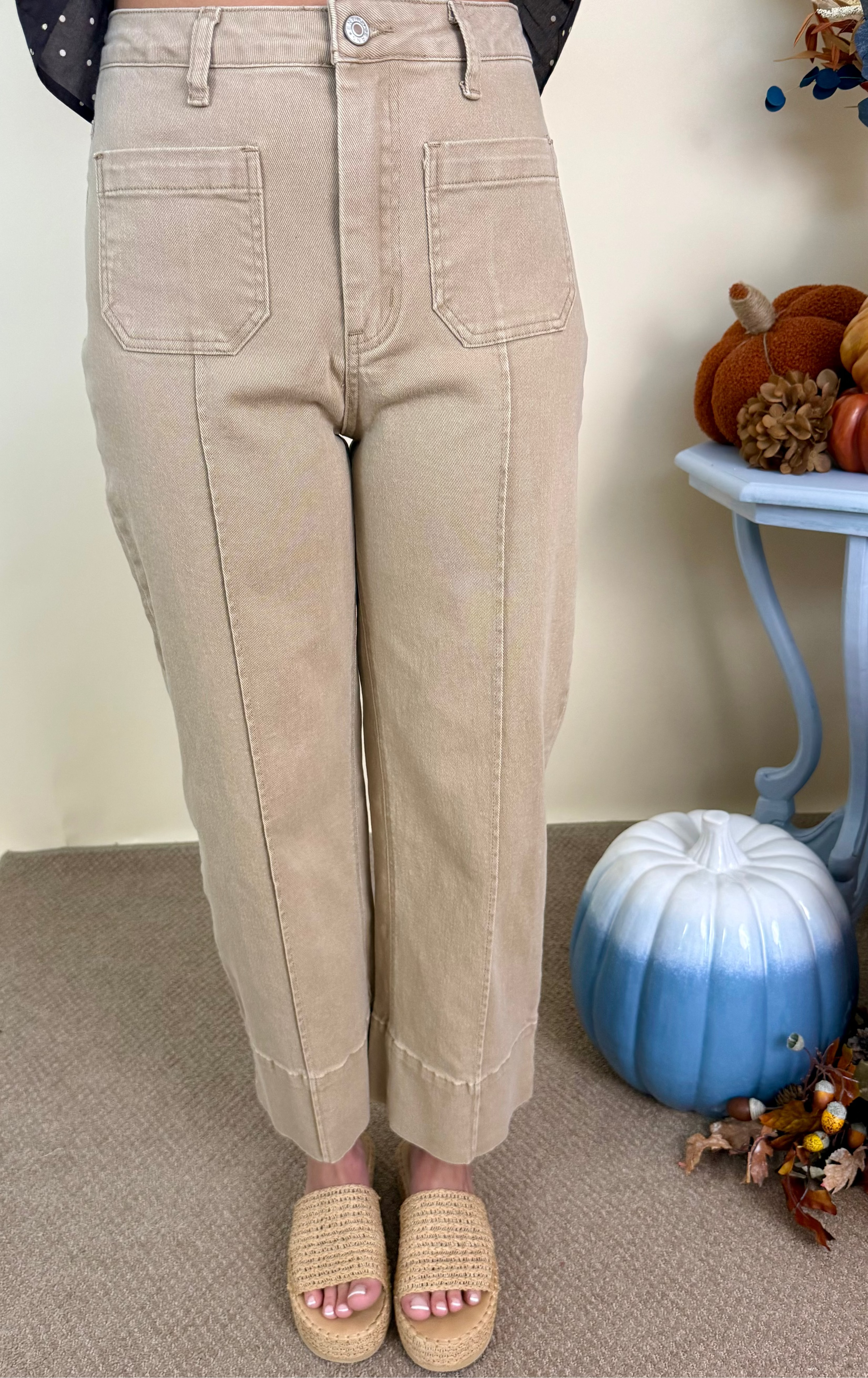 New Chapter Camel Wide Leg Pants-Shop-Womens-Boutique-Clothing