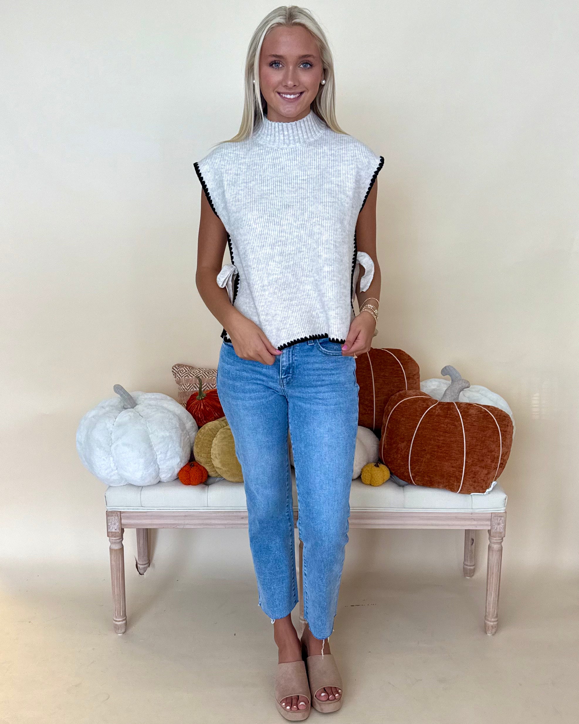 No Compromise Oatmeal Mock Stitch Sweater-Shop-Womens-Boutique-Clothing