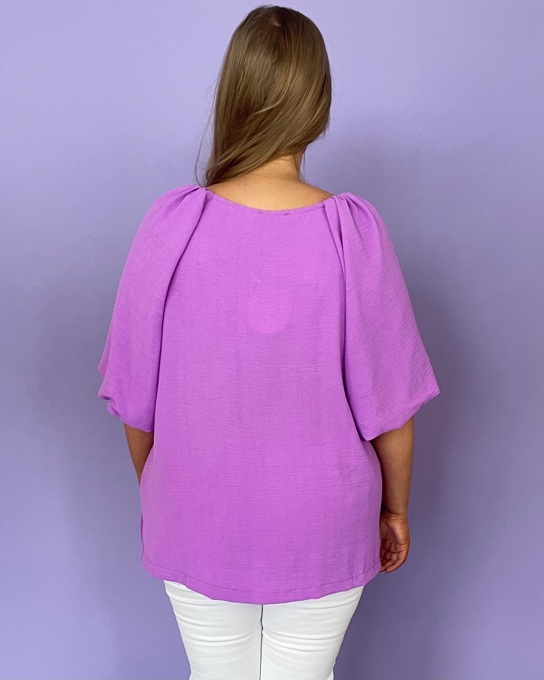 Happy To See You Plus Orchid Top-Shop-Womens-Boutique-Clothing