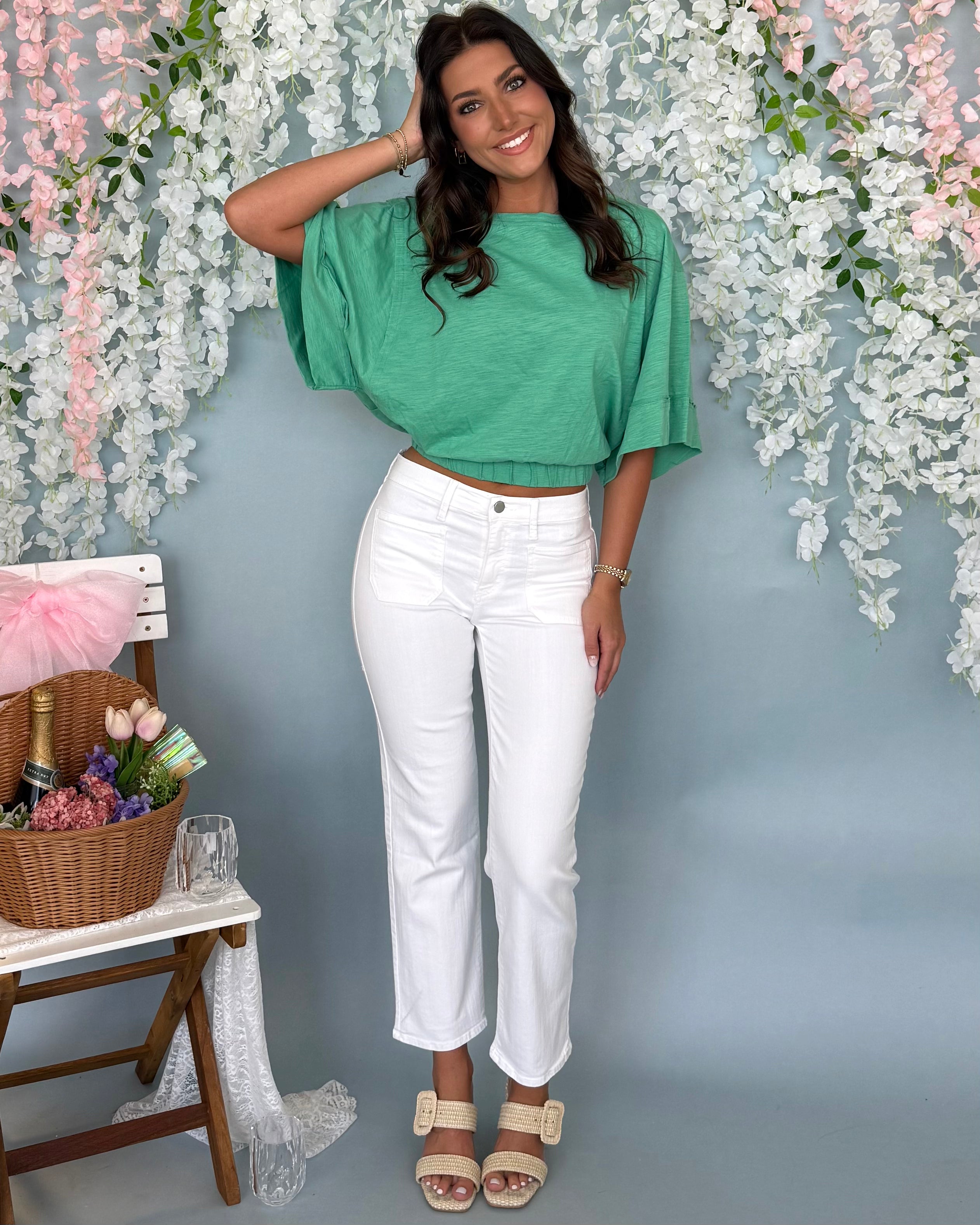 Look You Up Mint Banded Top-Shop-Womens-Boutique-Clothing