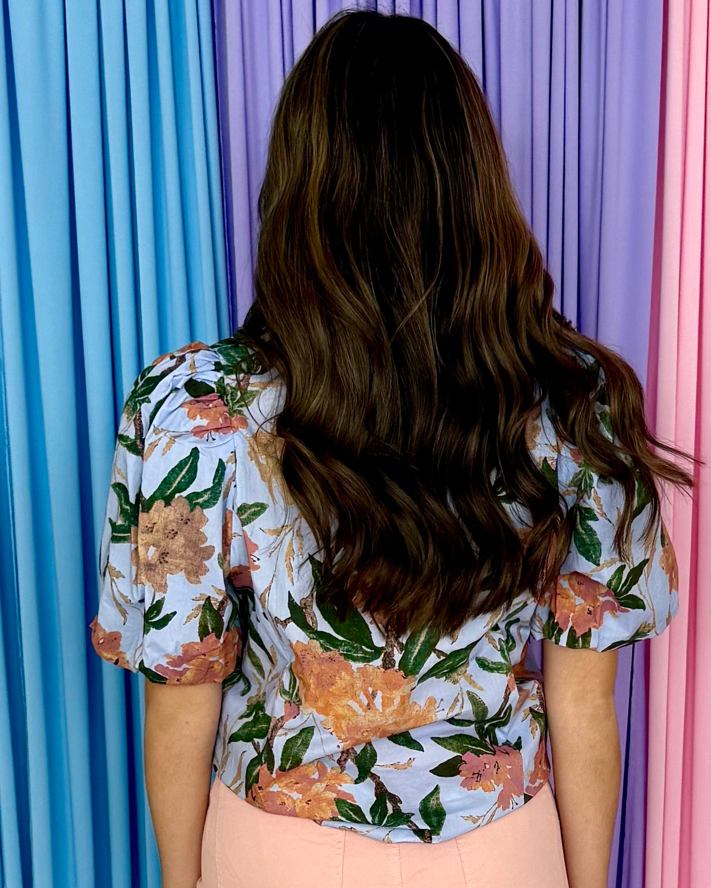 Quiet Bloom Blue Floral Top-Shop-Womens-Boutique-Clothing