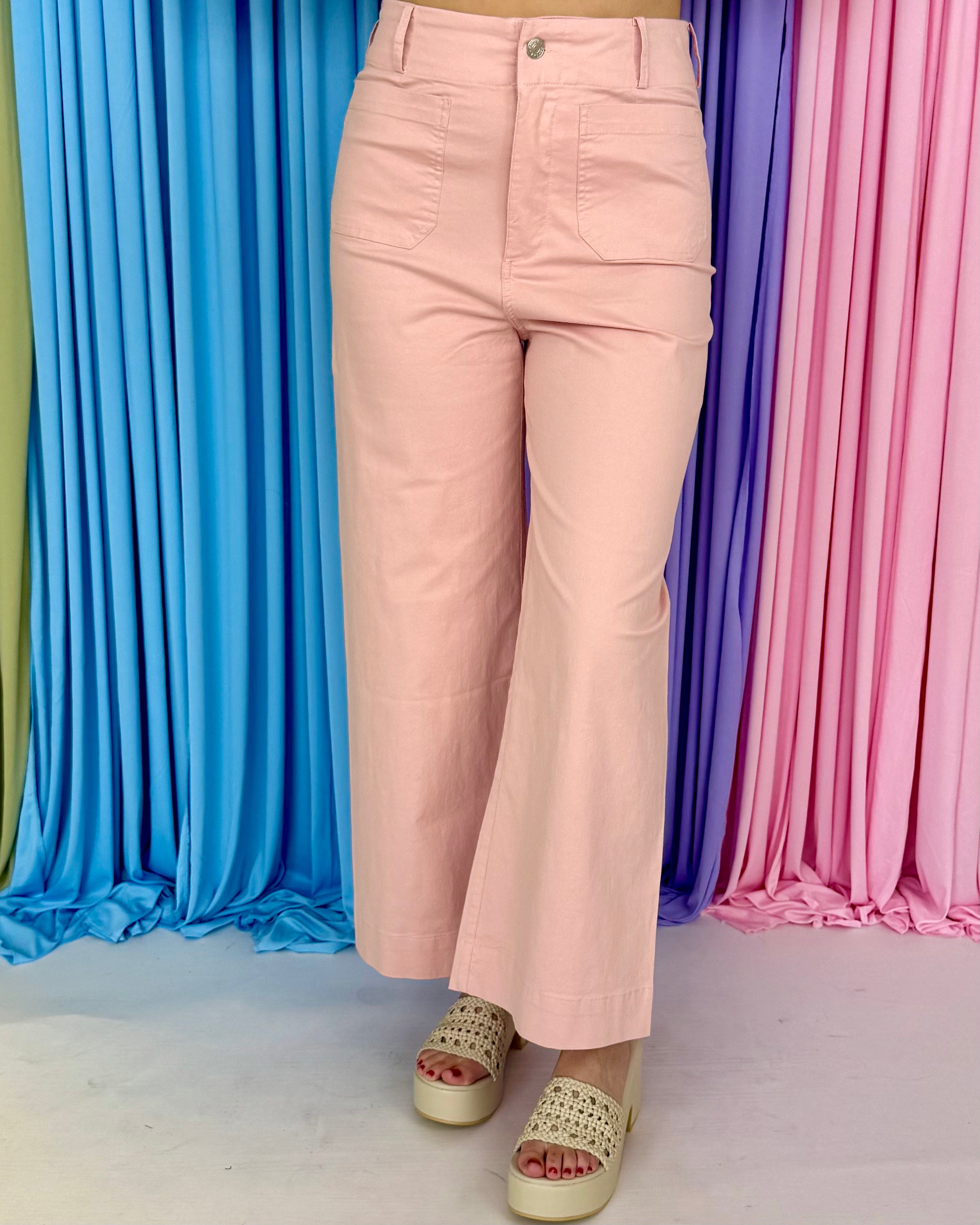 Say Why Dusty Rose High Rise Straight Leg Pants-Shop-Womens-Boutique-Clothing