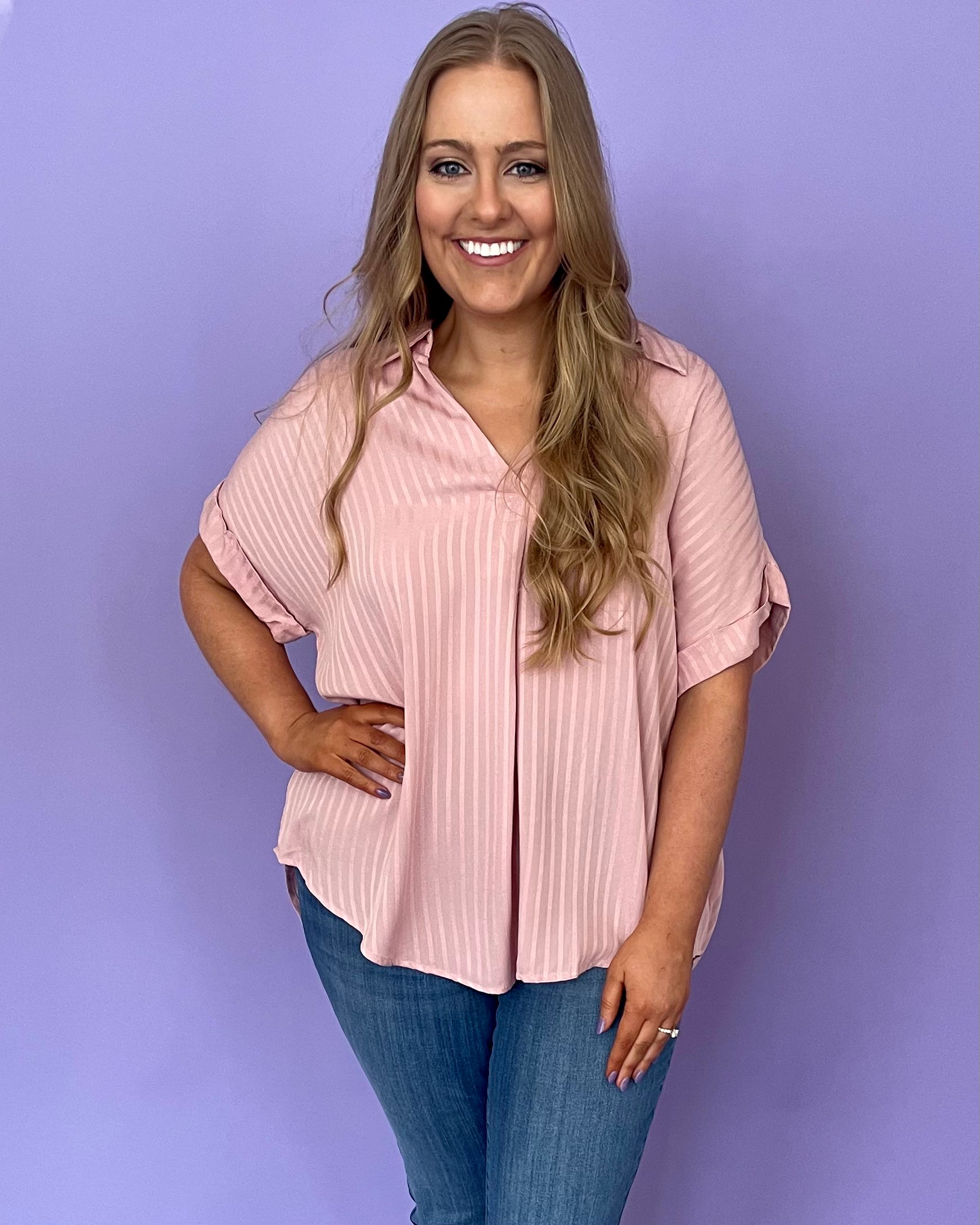 Just So Blush Plus Striped Top-Shop-Womens-Boutique-Clothing