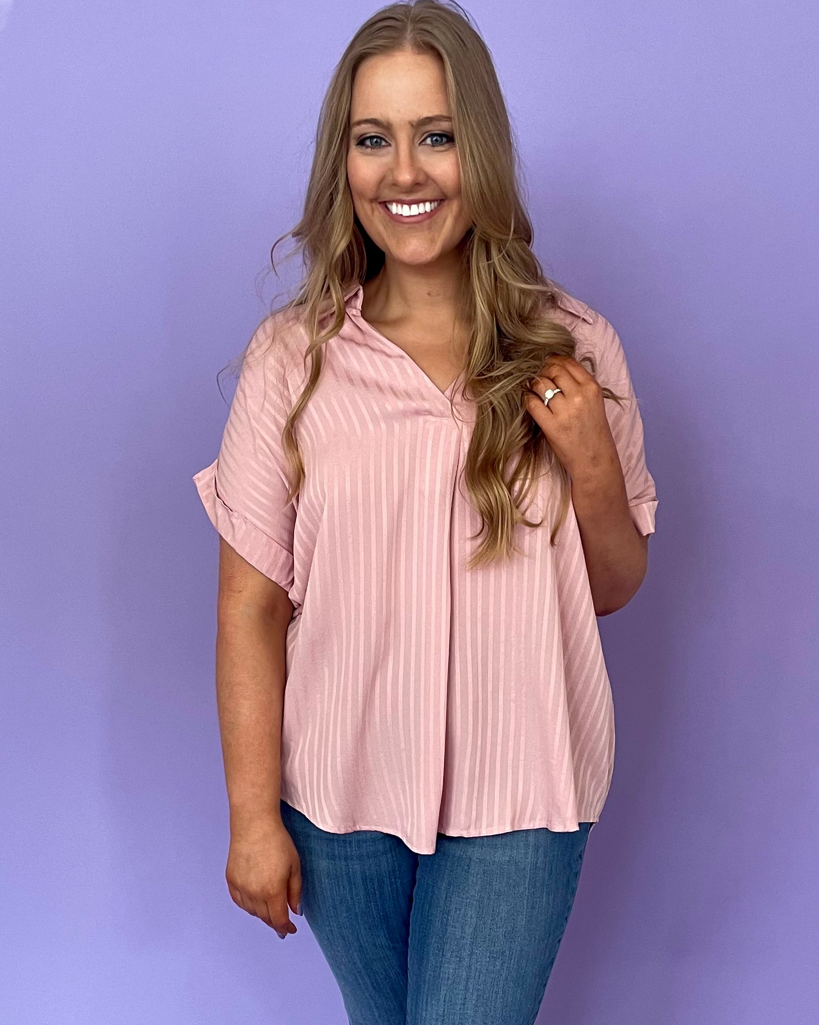 Just So Blush Plus Striped Top-Shop-Womens-Boutique-Clothing